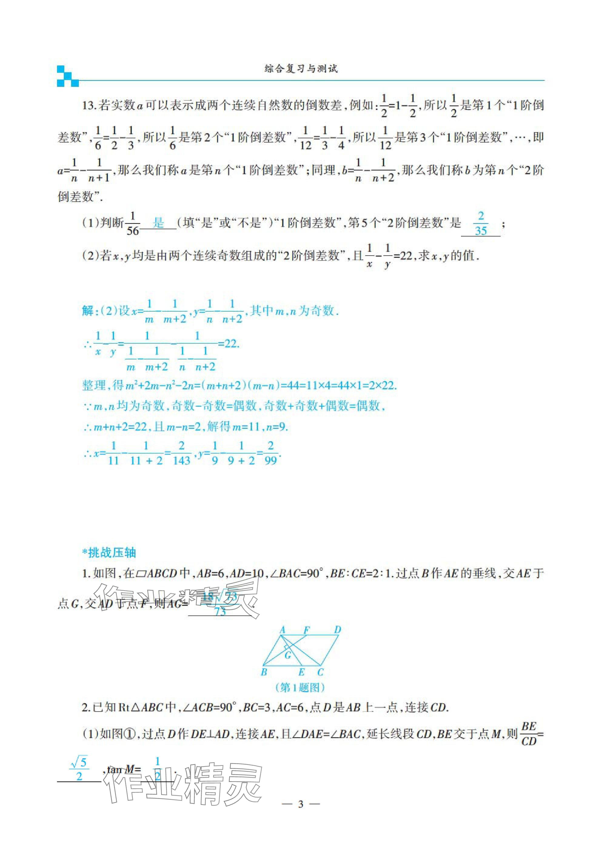 2025年綜合復(fù)習(xí)與測(cè)試黃山書社數(shù)學(xué) 參考答案第11頁(yè)
