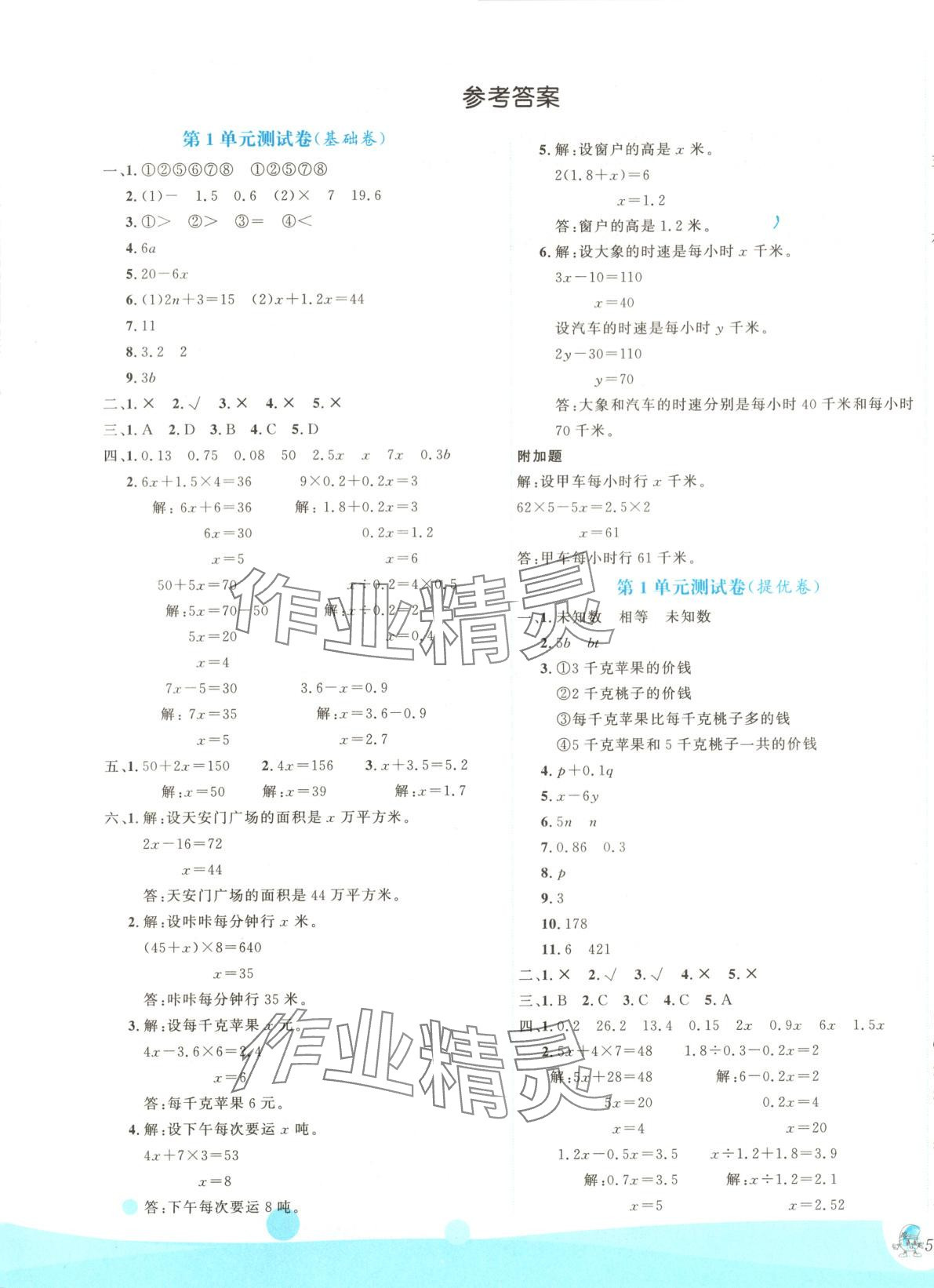 2025年優秀生測試卷五年級數學下冊蘇教版 第1頁