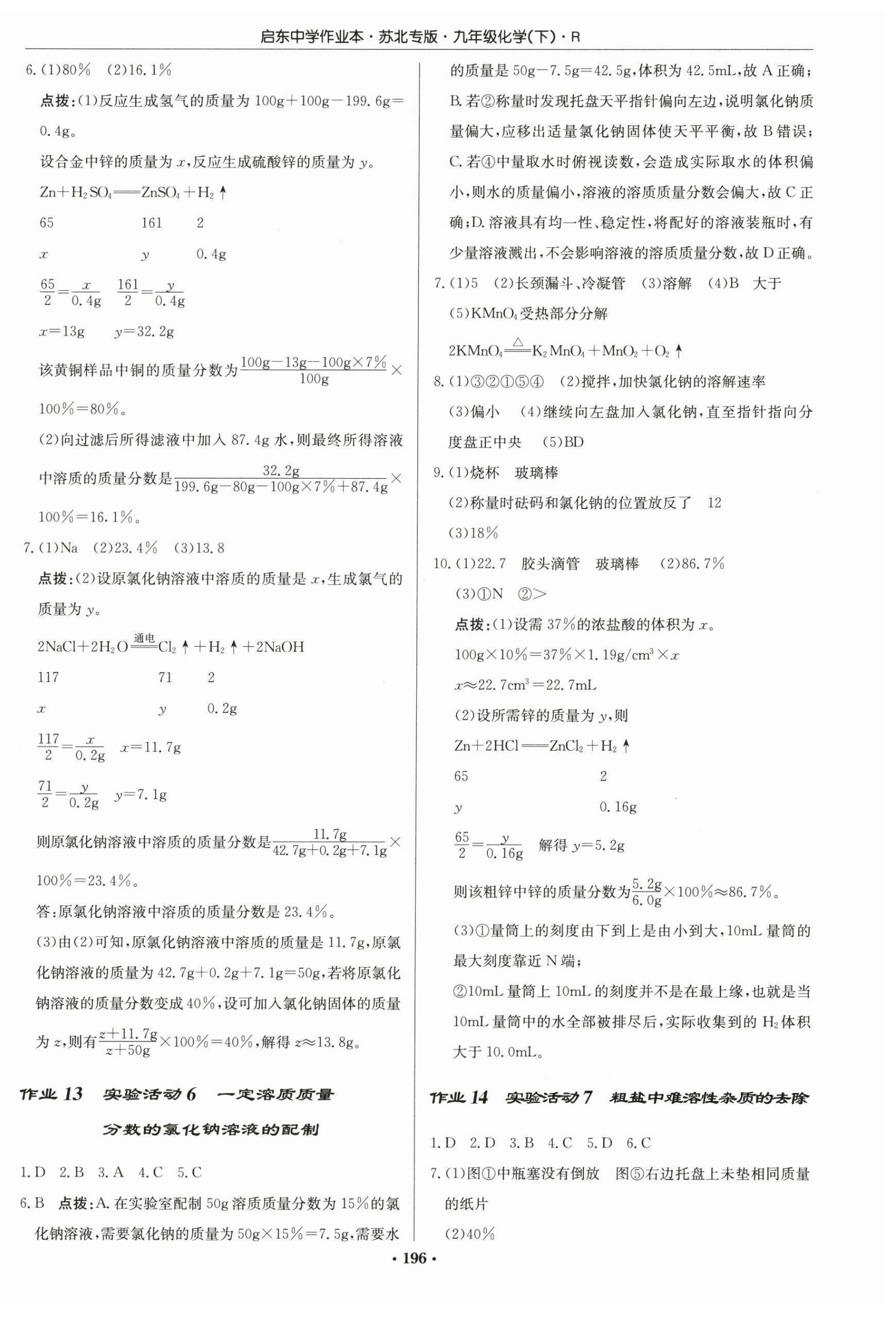 2025年啟東中學作業(yè)本九年級化學下冊人教版蘇北專版 第6頁