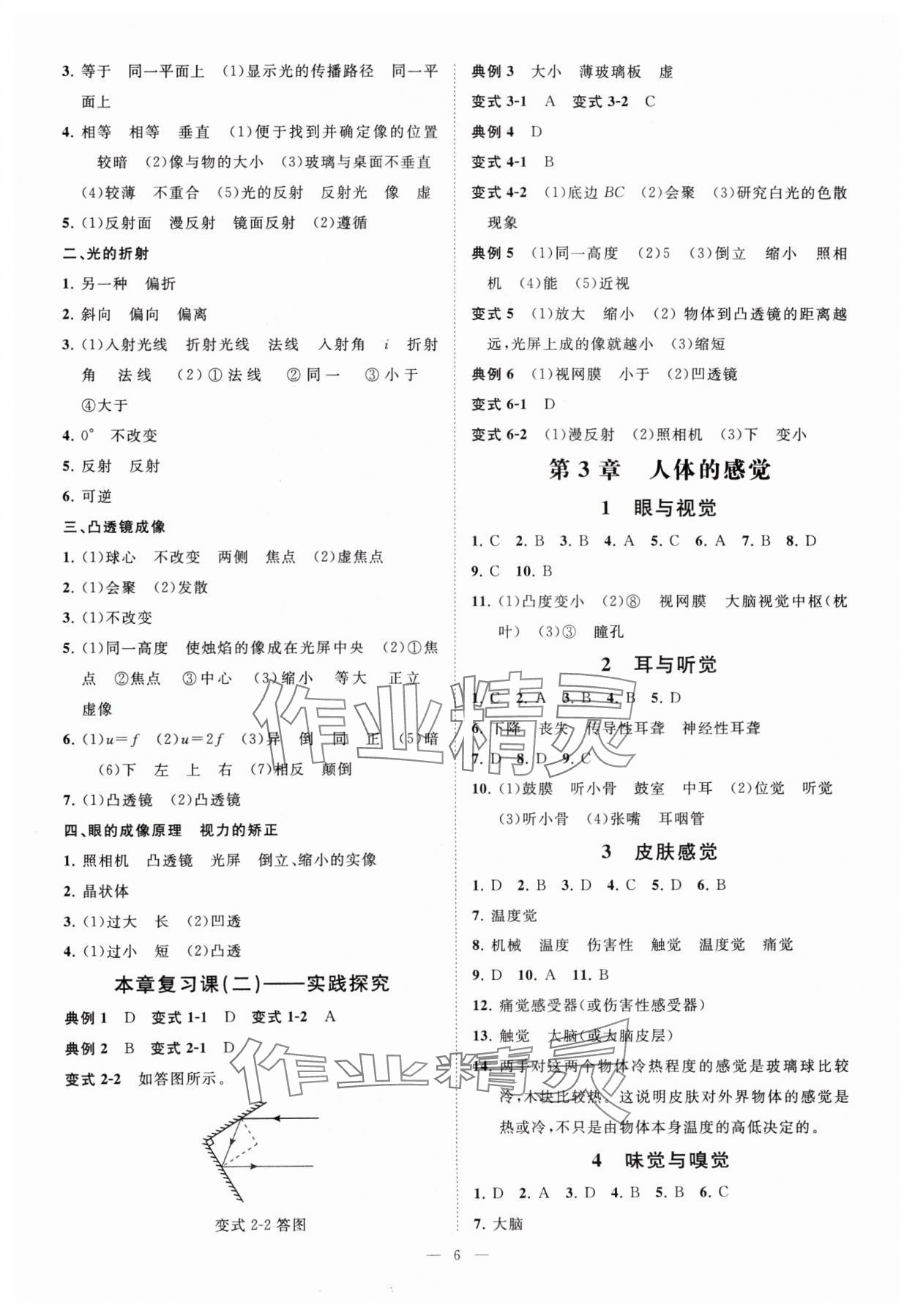 2024年全效學(xué)習(xí)八年級科學(xué)下冊華師大版精華版 參考答案第5頁