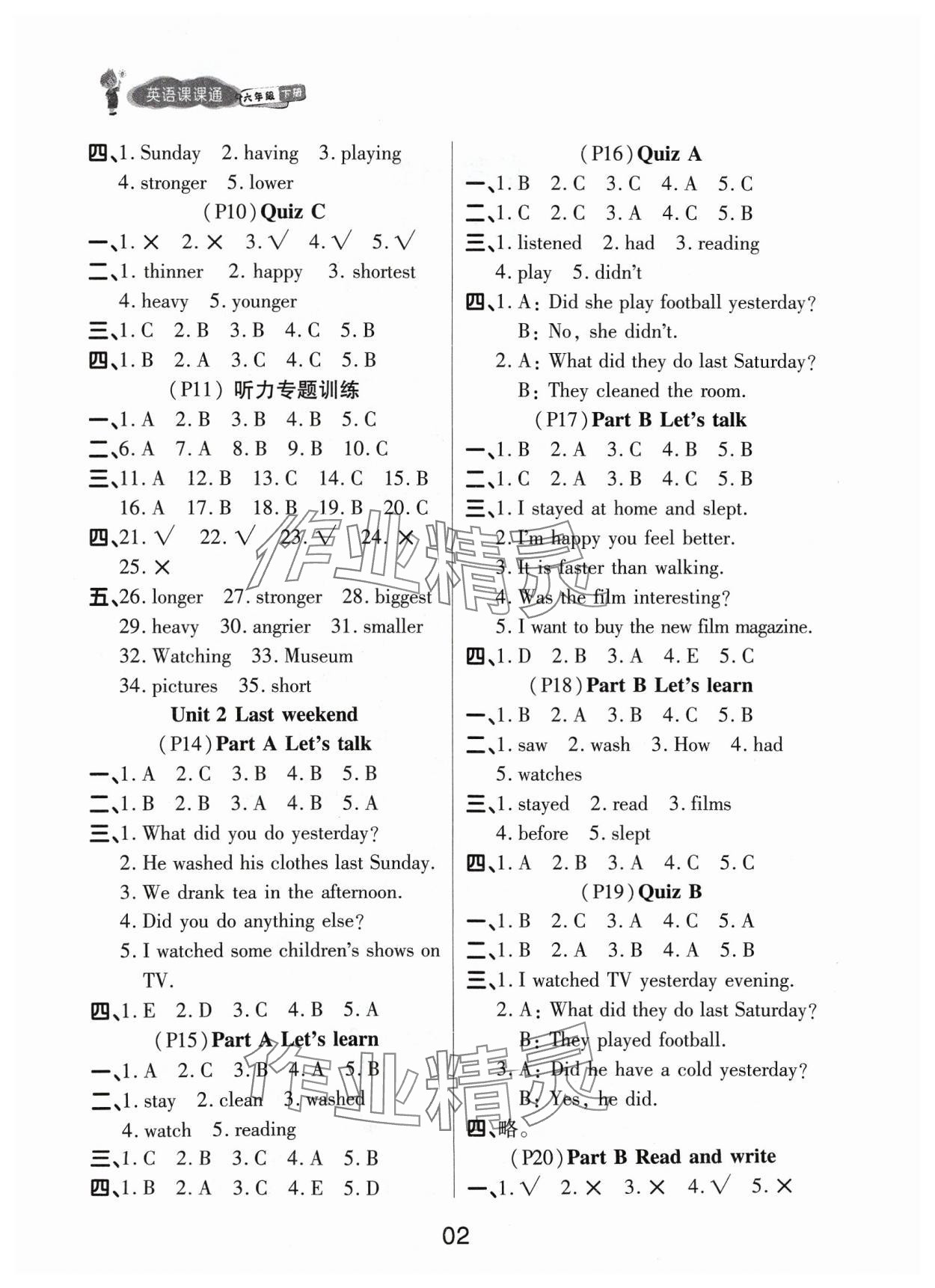 2024年名師英語(yǔ)課課通六年級(jí)英語(yǔ)下冊(cè)人教版 第2頁(yè)