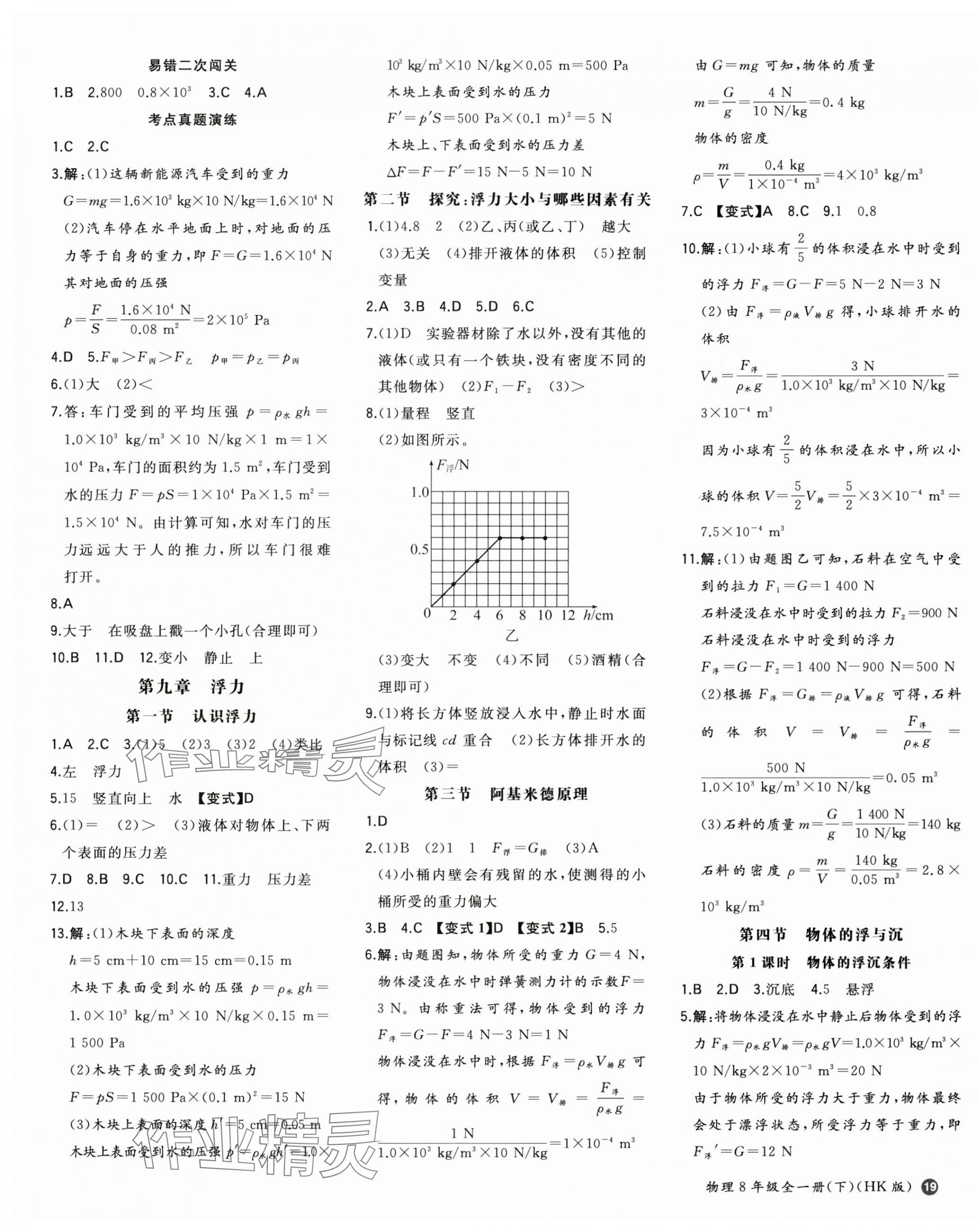 2025年一本同步訓(xùn)練八年級(jí)初中物理下冊(cè)滬科版 第5頁