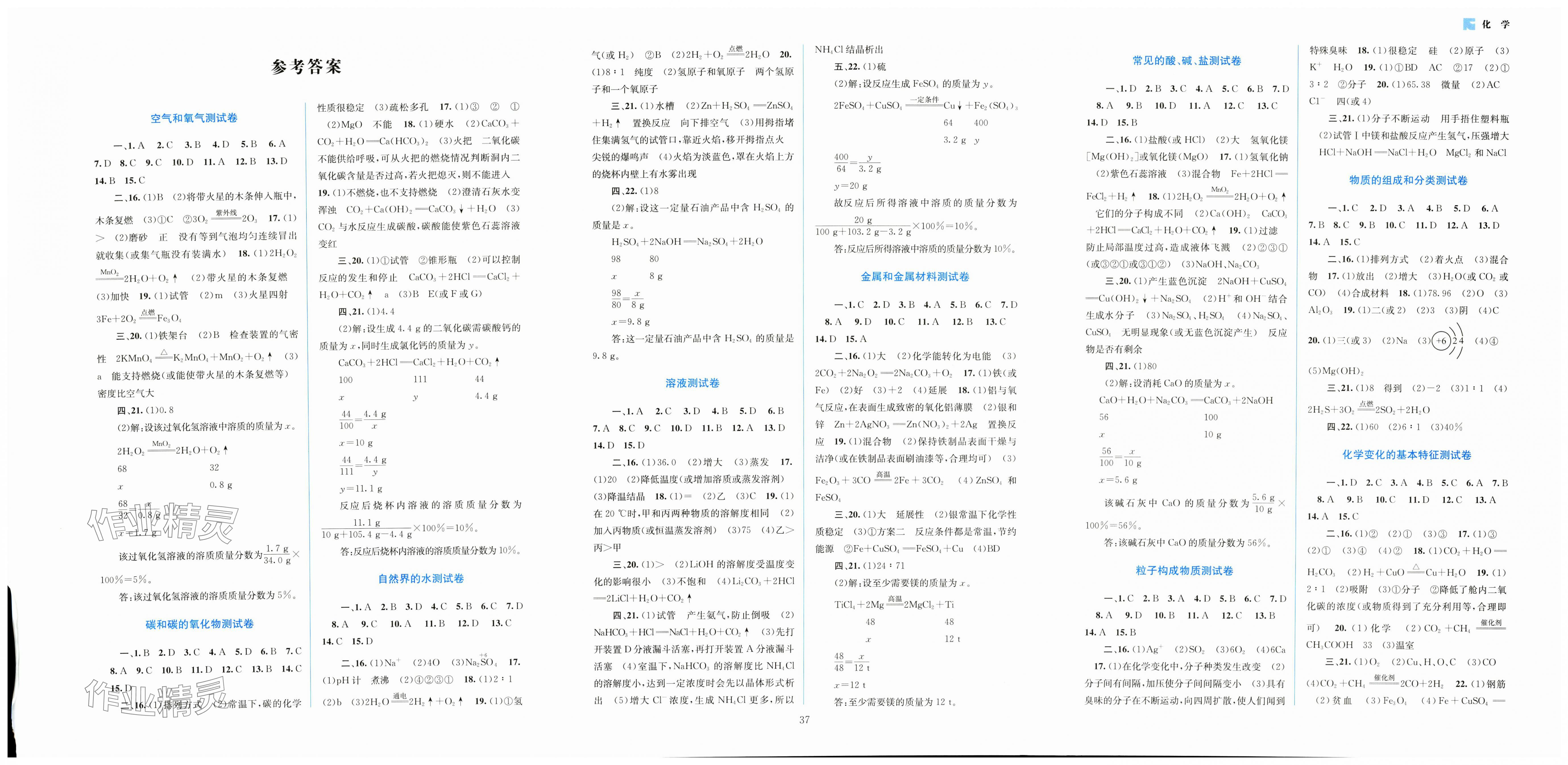 2025年中考指南配套測試卷化學 第1頁