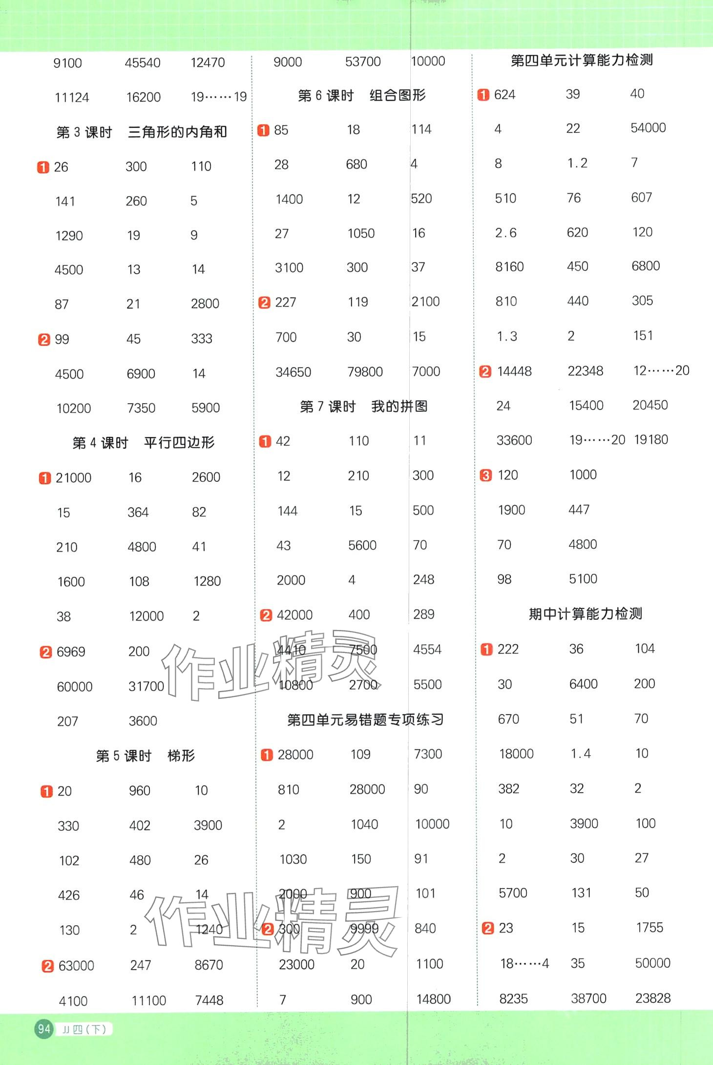 2024年陽光同學(xué)計算小達(dá)人四年級數(shù)學(xué)下冊冀教版 第4頁