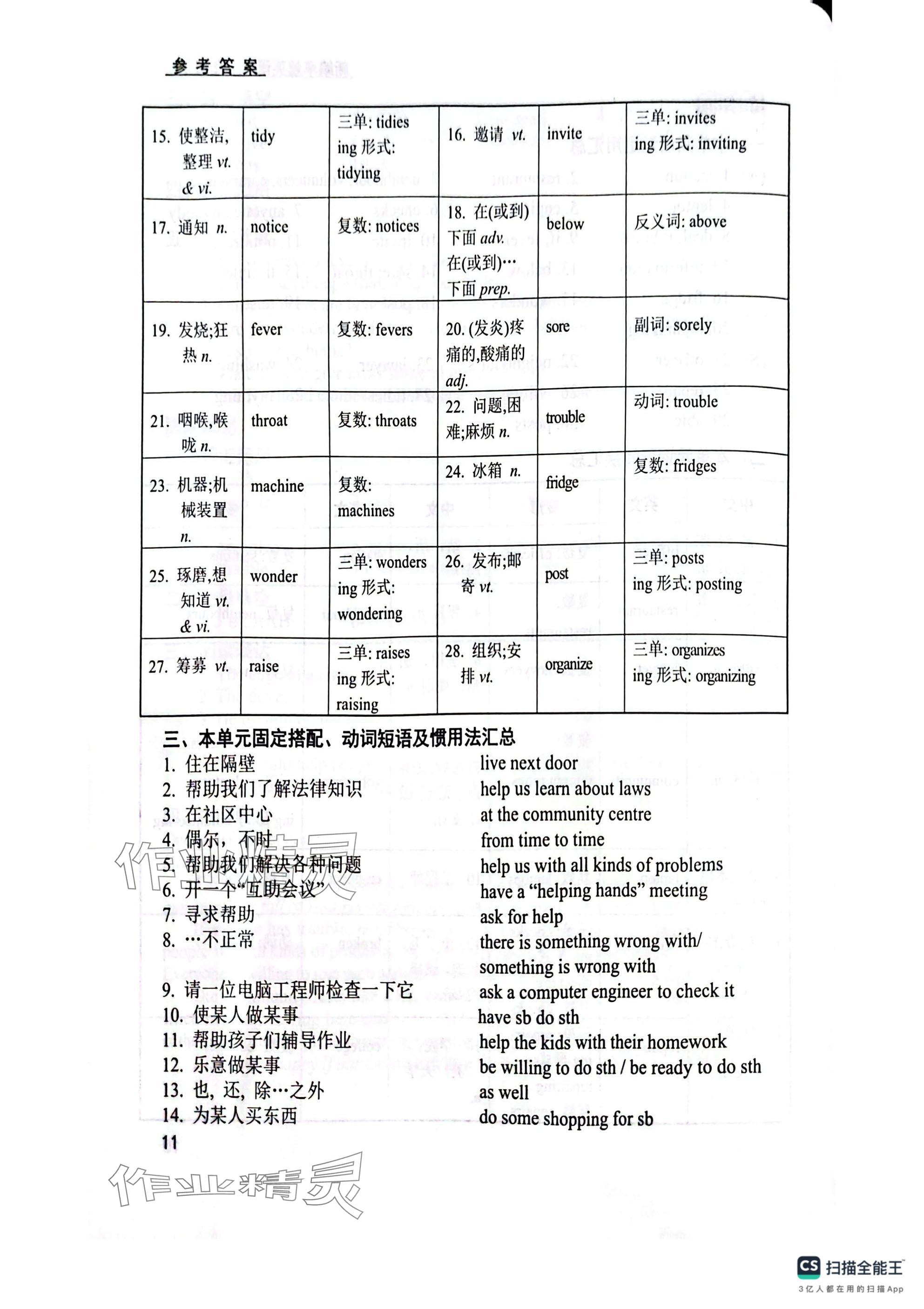2025年卓越英語七年級下冊譯林版&nbsp;參考答案第11頁