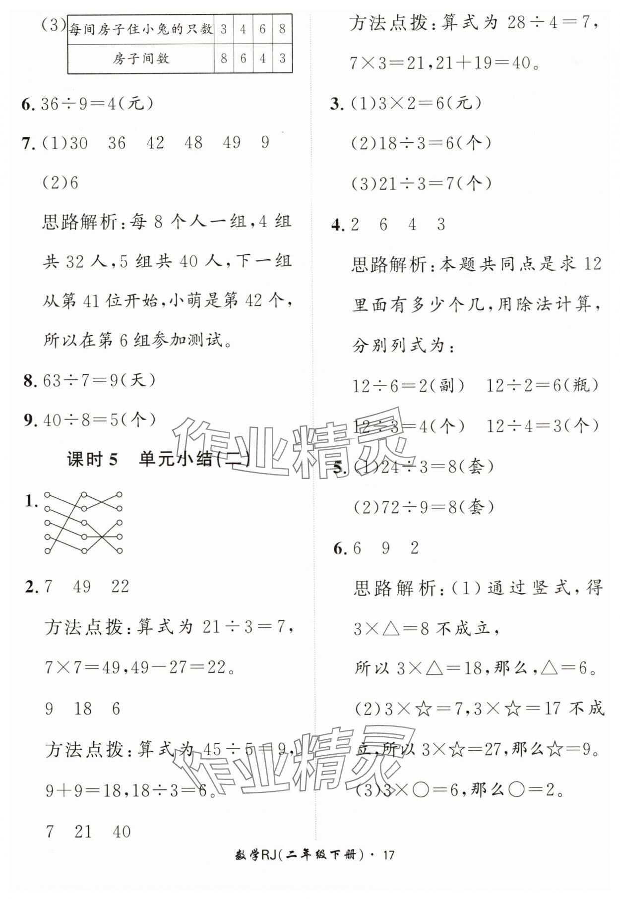 2025年黄冈360定制课时二年级数学下册人教版 第17页