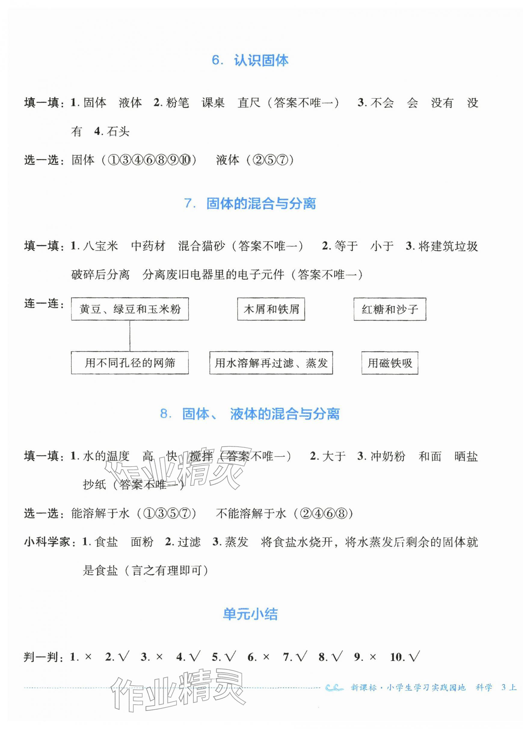 2025年学习实践园地三年级科学上册苏教版&nbsp;第3页