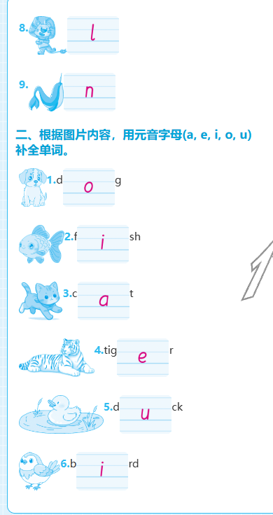2025年期末快速检测三年级英语上册人教版&nbsp;参考答案第2页