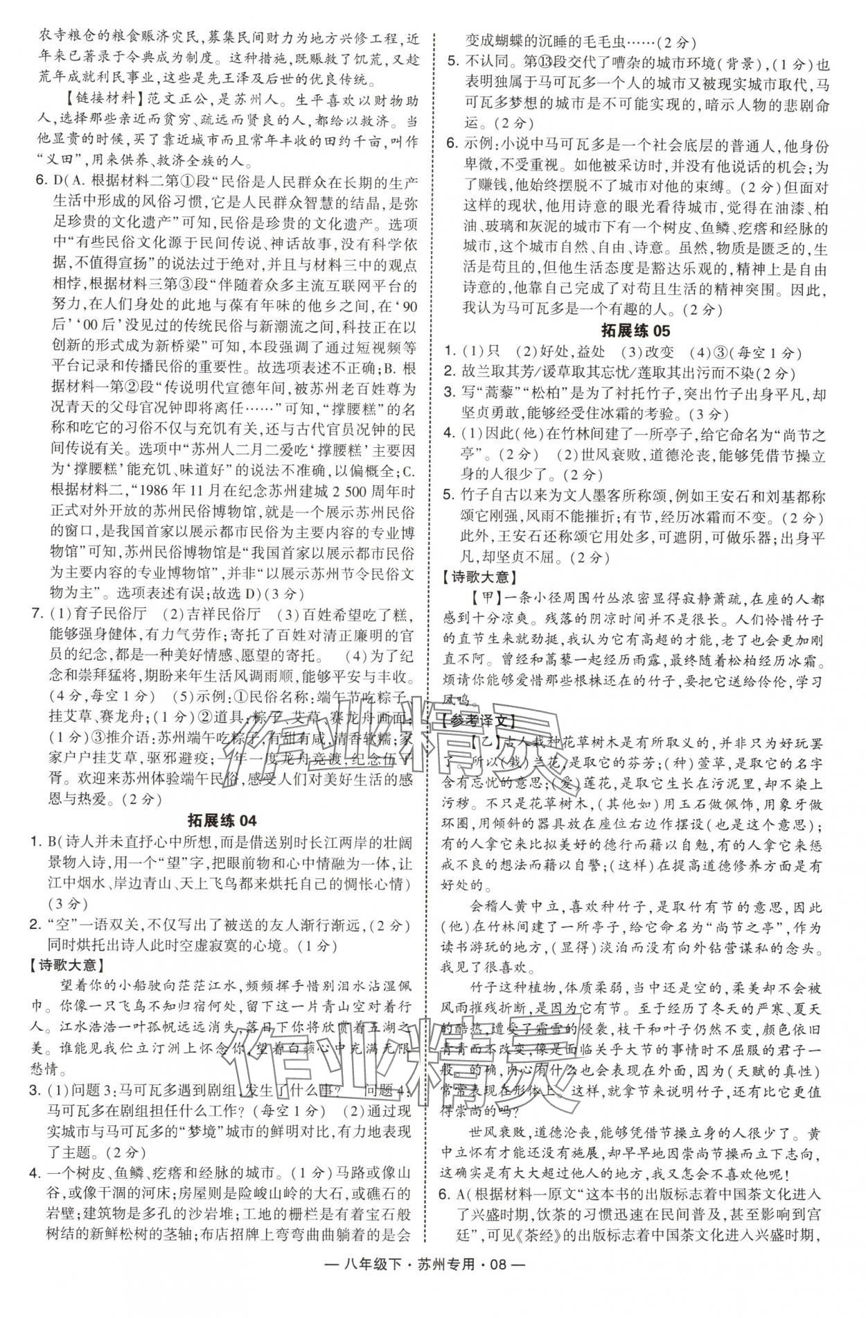 2025年通城學(xué)典組合訓(xùn)練八年級語文下冊譯林版蘇州專版 第8頁