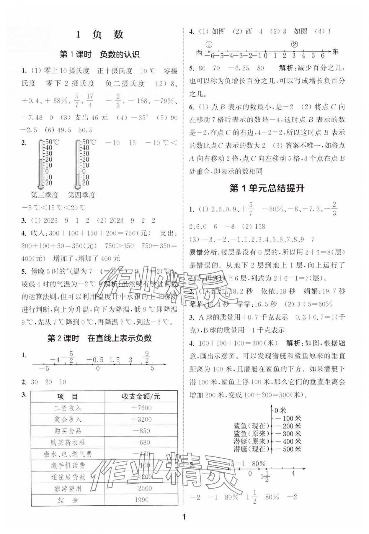 2025年通城學(xué)典課時作業(yè)本六年級數(shù)學(xué)下冊人教版 第1頁