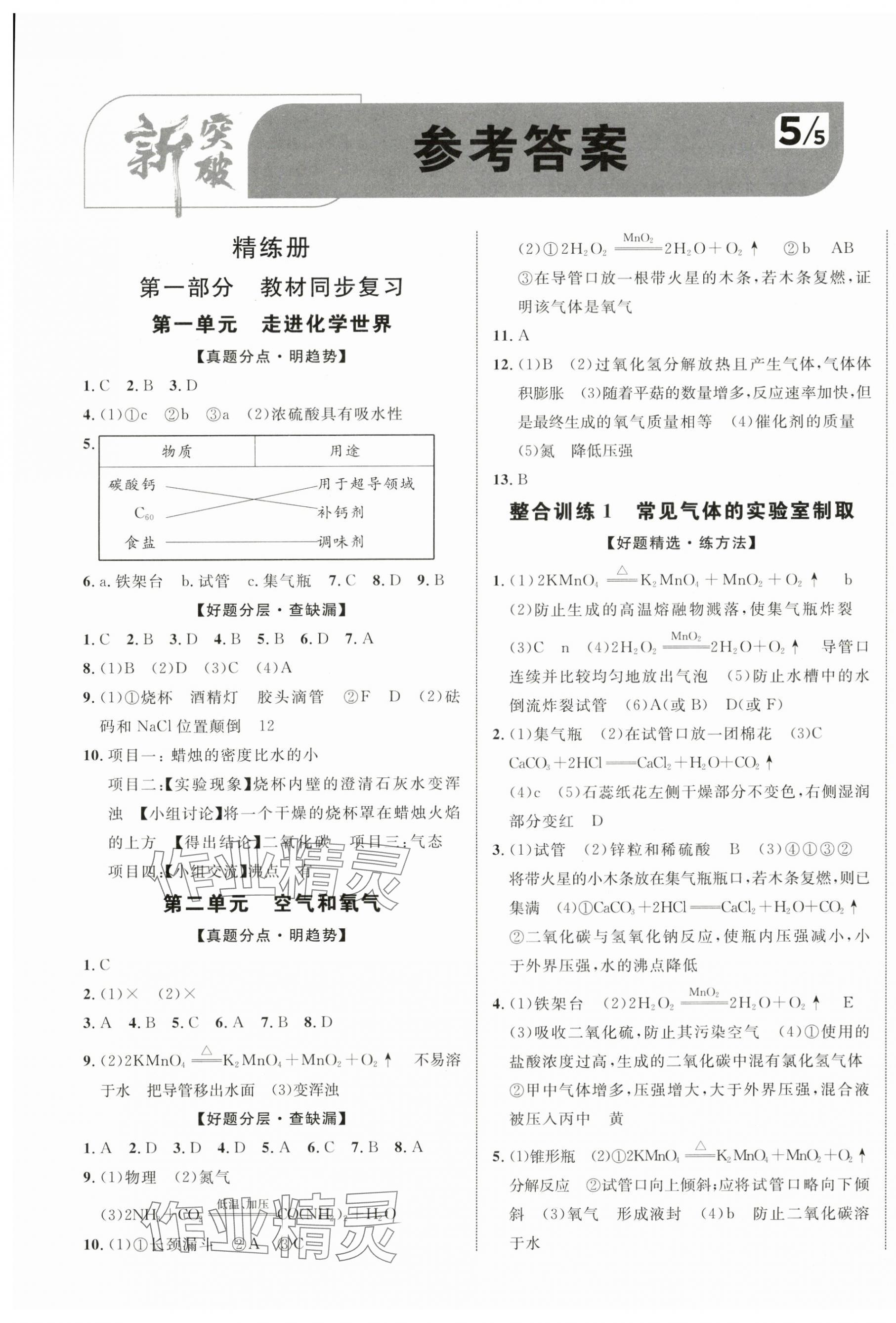 2025年中考新突破化學(xué)云南專版 第1頁