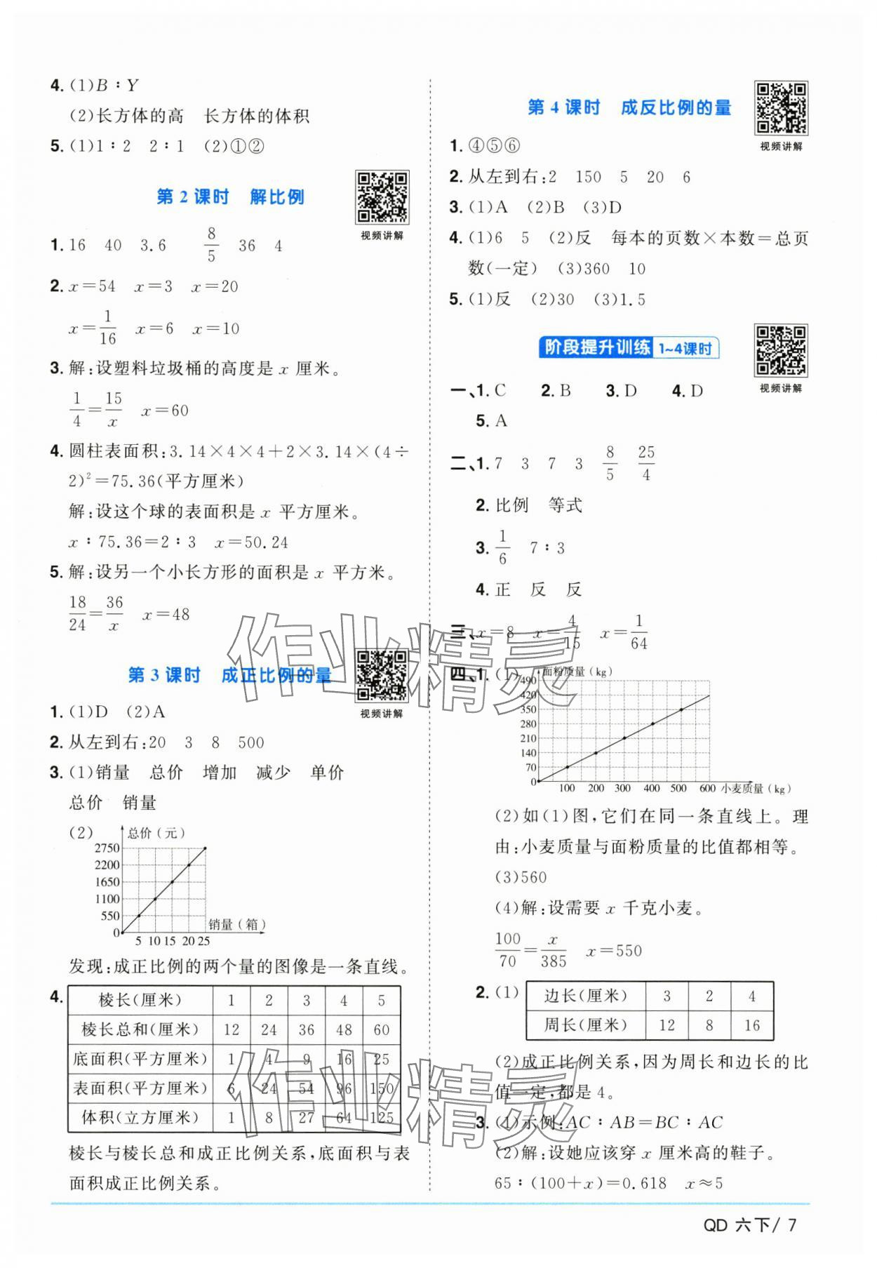 2025年阳光同学课时优化作业六年级数学下册青岛版山东专版 第7页