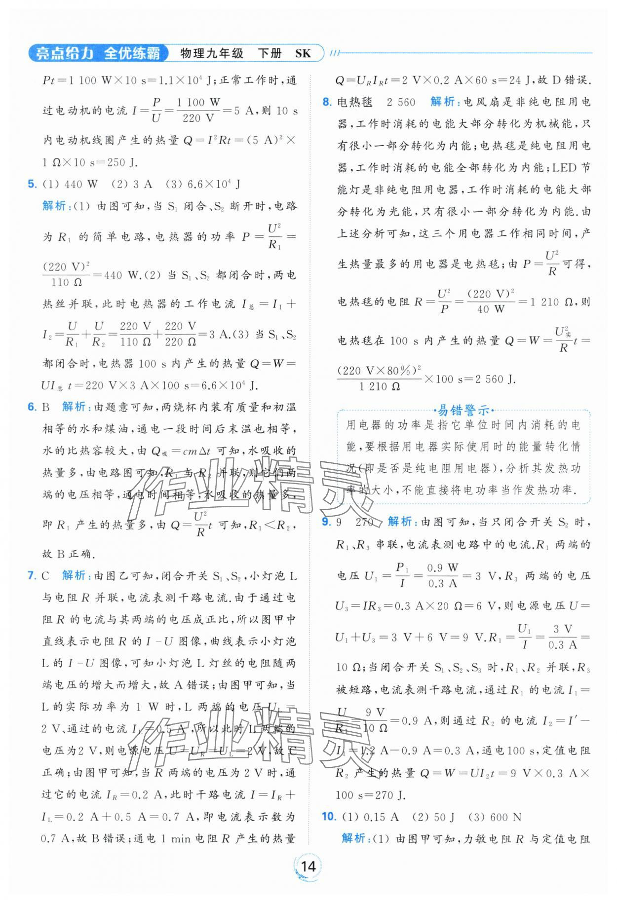 2024年亮點給力全優(yōu)練霸九年級物理下冊蘇科版 第14頁