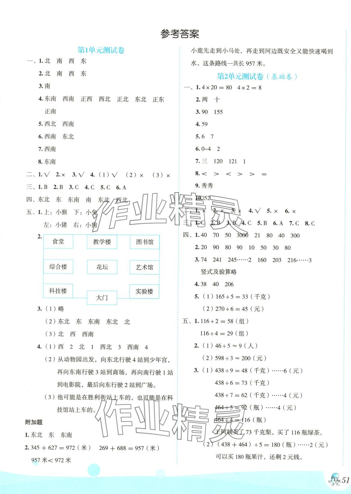 2025年優秀生測試卷三年級數學下冊人教版 第1頁