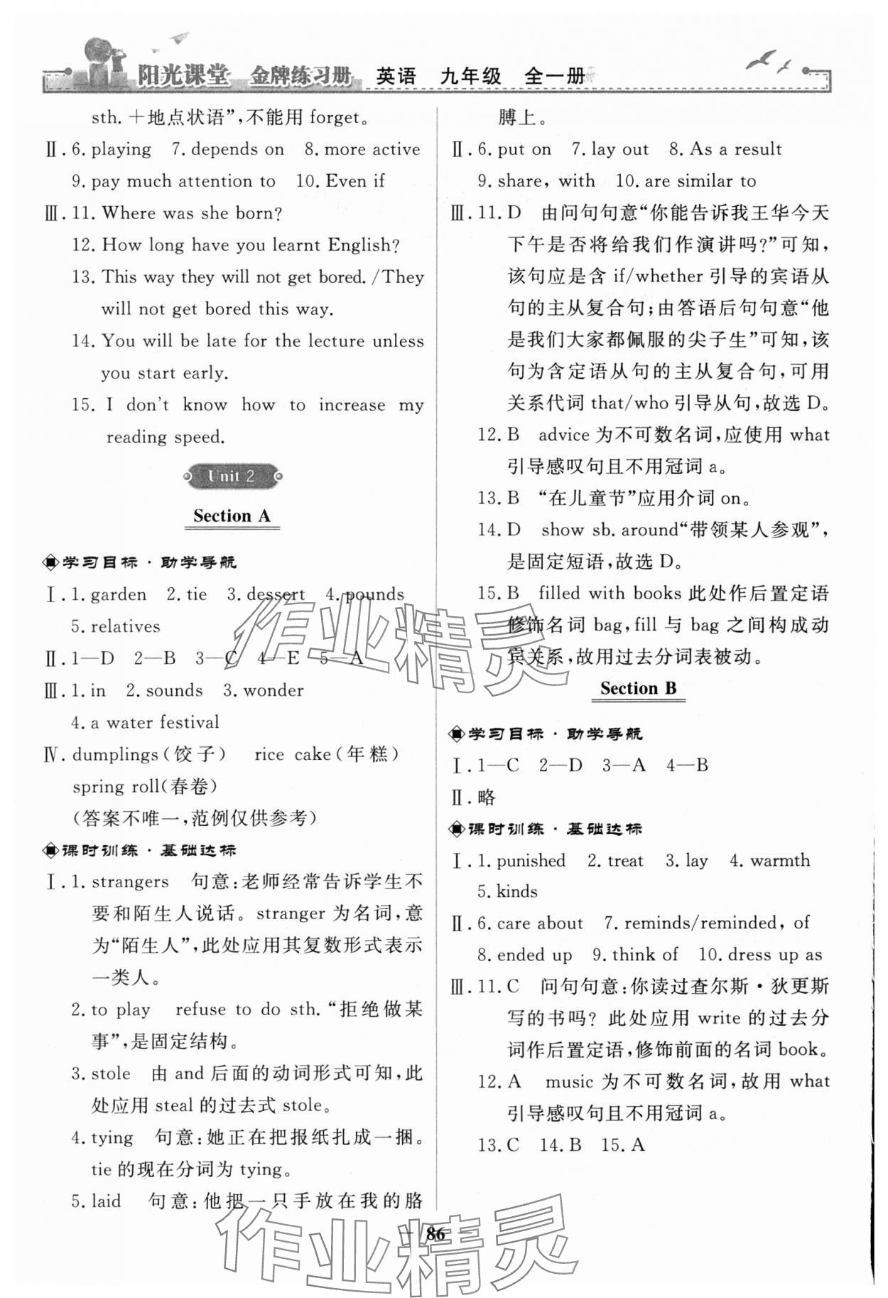 2023年陽(yáng)光課堂金牌練習(xí)冊(cè)九年級(jí)英語(yǔ)全一冊(cè)人教版 第2頁(yè)