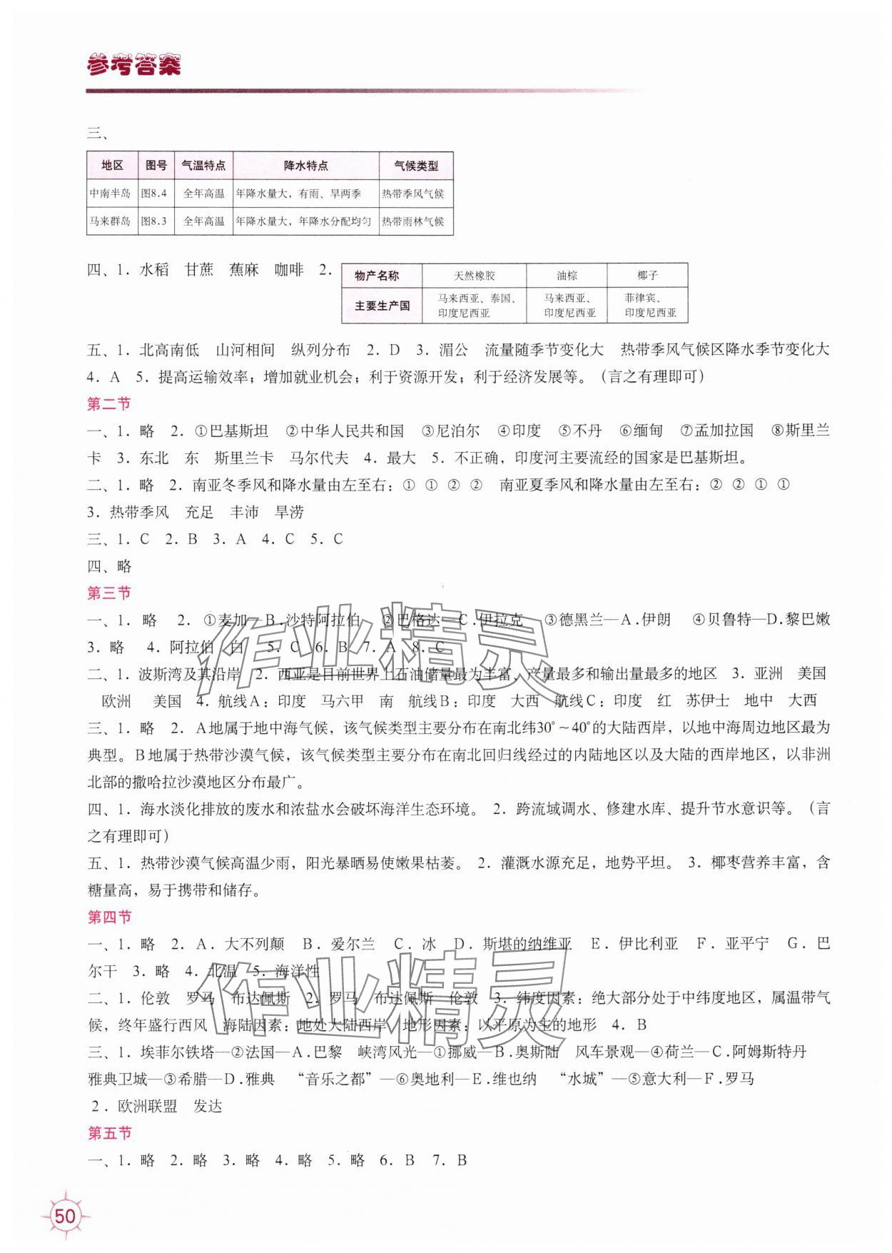 2025年填充图册中国地图出版社七年级地理下册湘教版 第2页