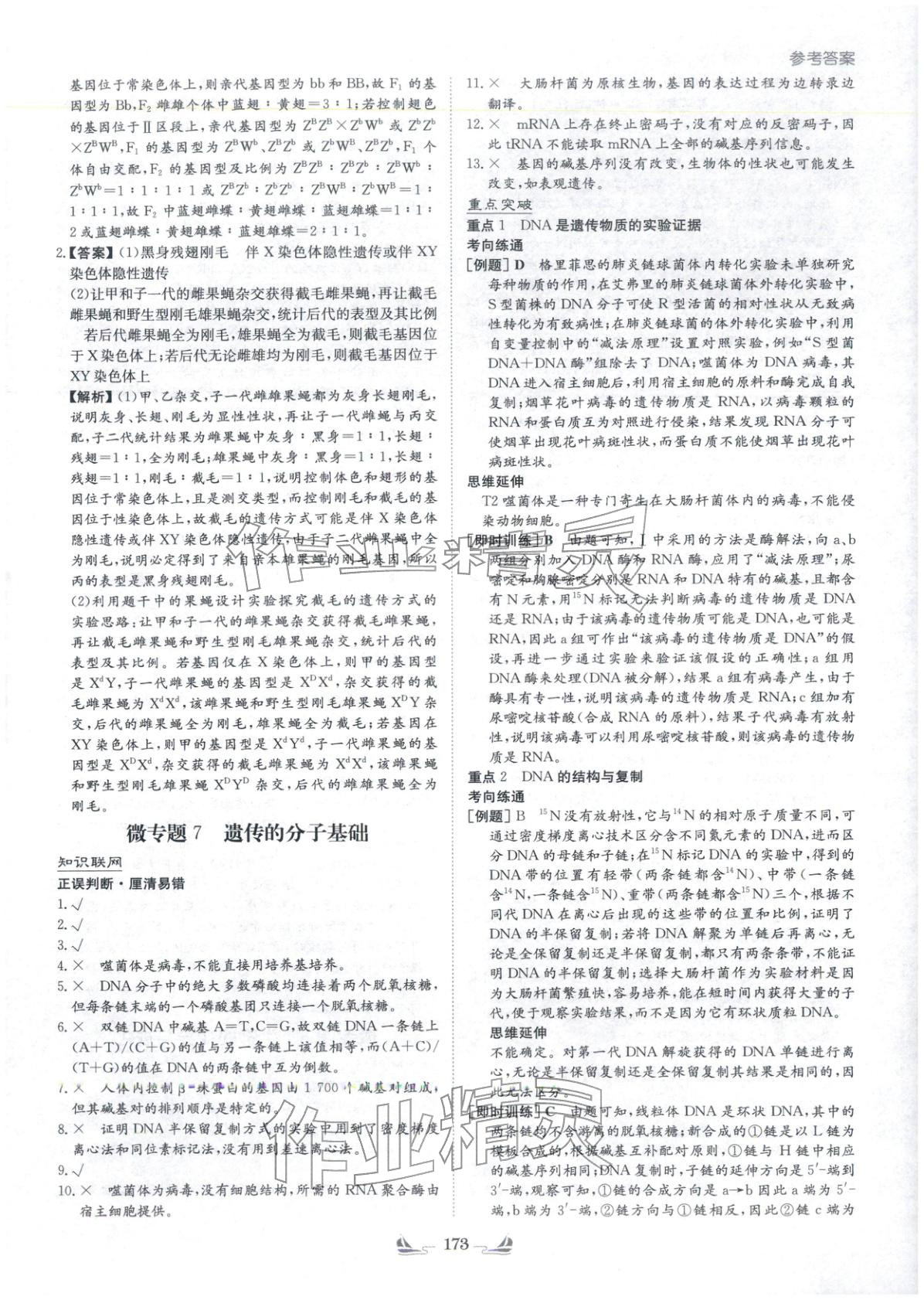 2026年高中总复习导与练高中生物&nbsp;参考答案第13页