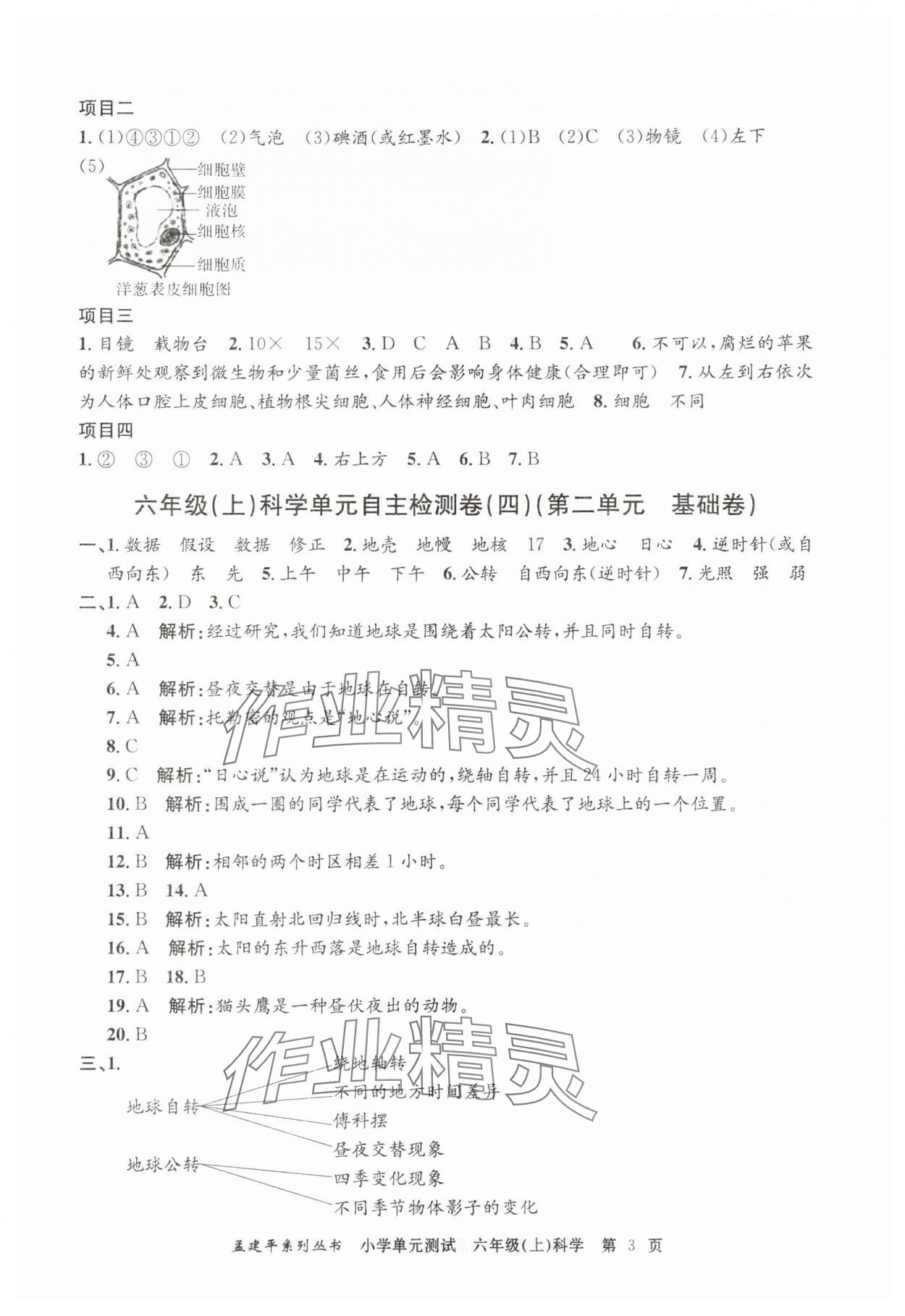 2025年孟建平單元測試六年級(jí)科學(xué)上冊(cè)教科版 第3頁