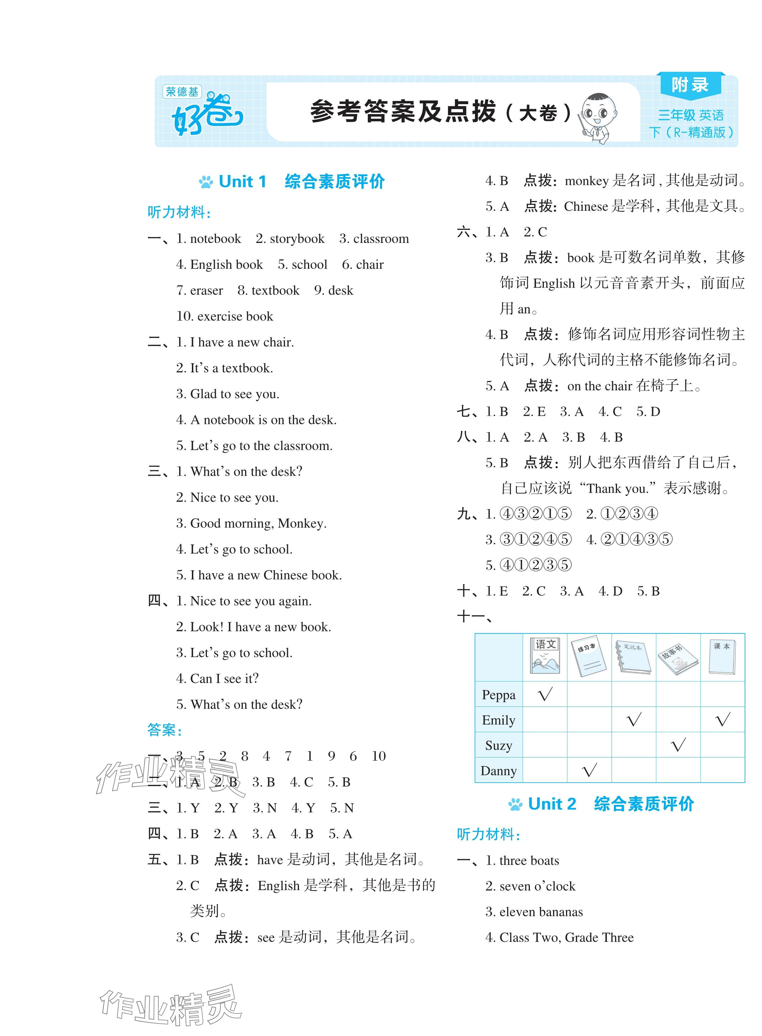 2024年好卷三年级英语下册人教精通版 第1页