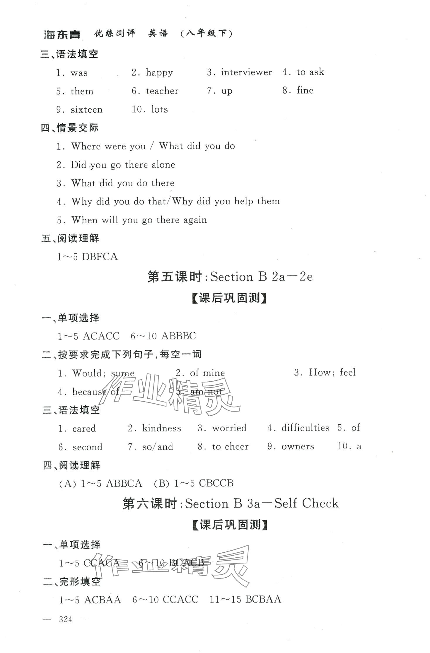 2024年海東青優(yōu)練測(cè)評(píng)八年級(jí)英語(yǔ)下冊(cè)人教版牡丹江專(zhuān)版 第6頁(yè)