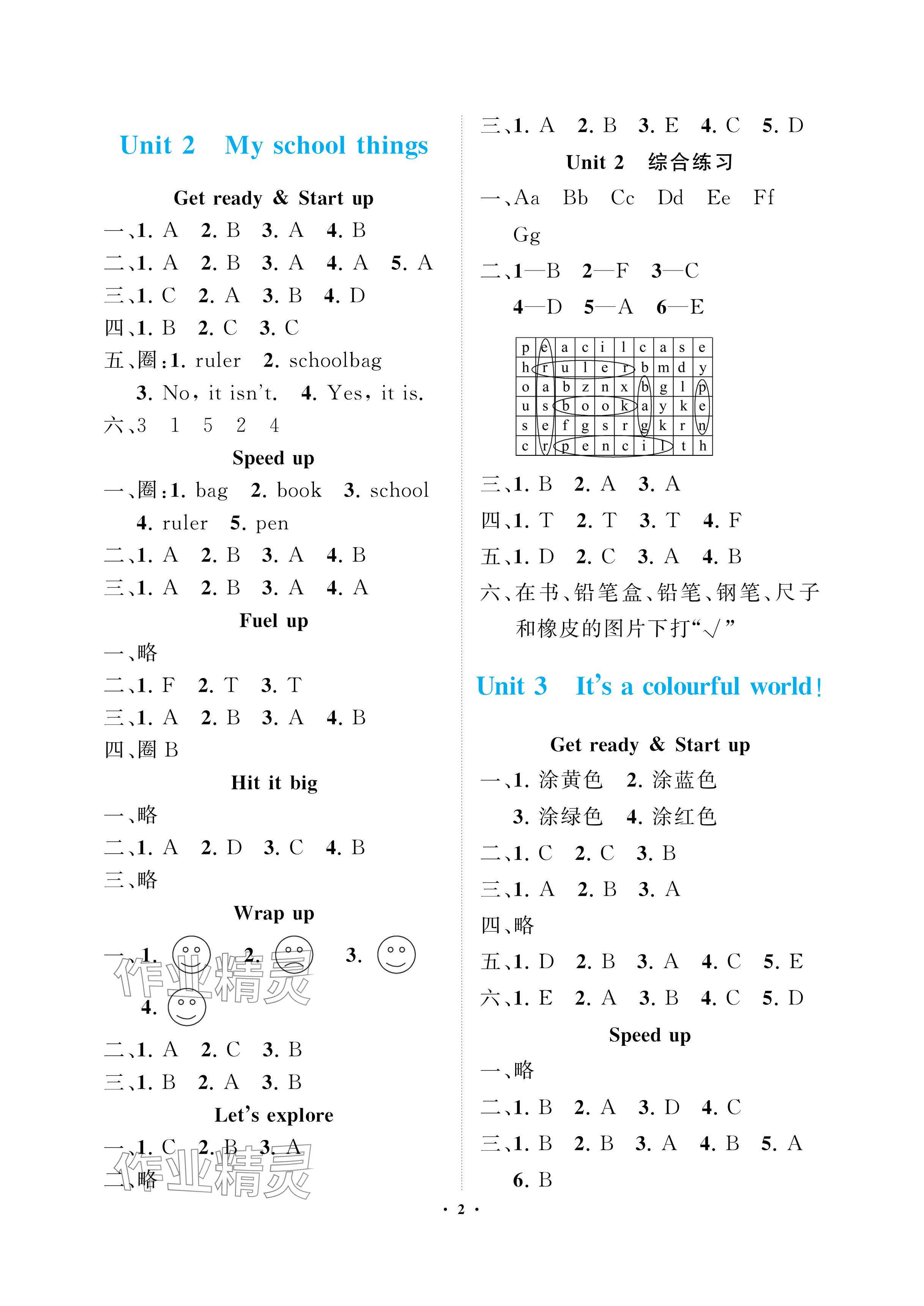 2024年新課程學習指導海南出版社三年級英語上冊外研版 參考答案第2頁