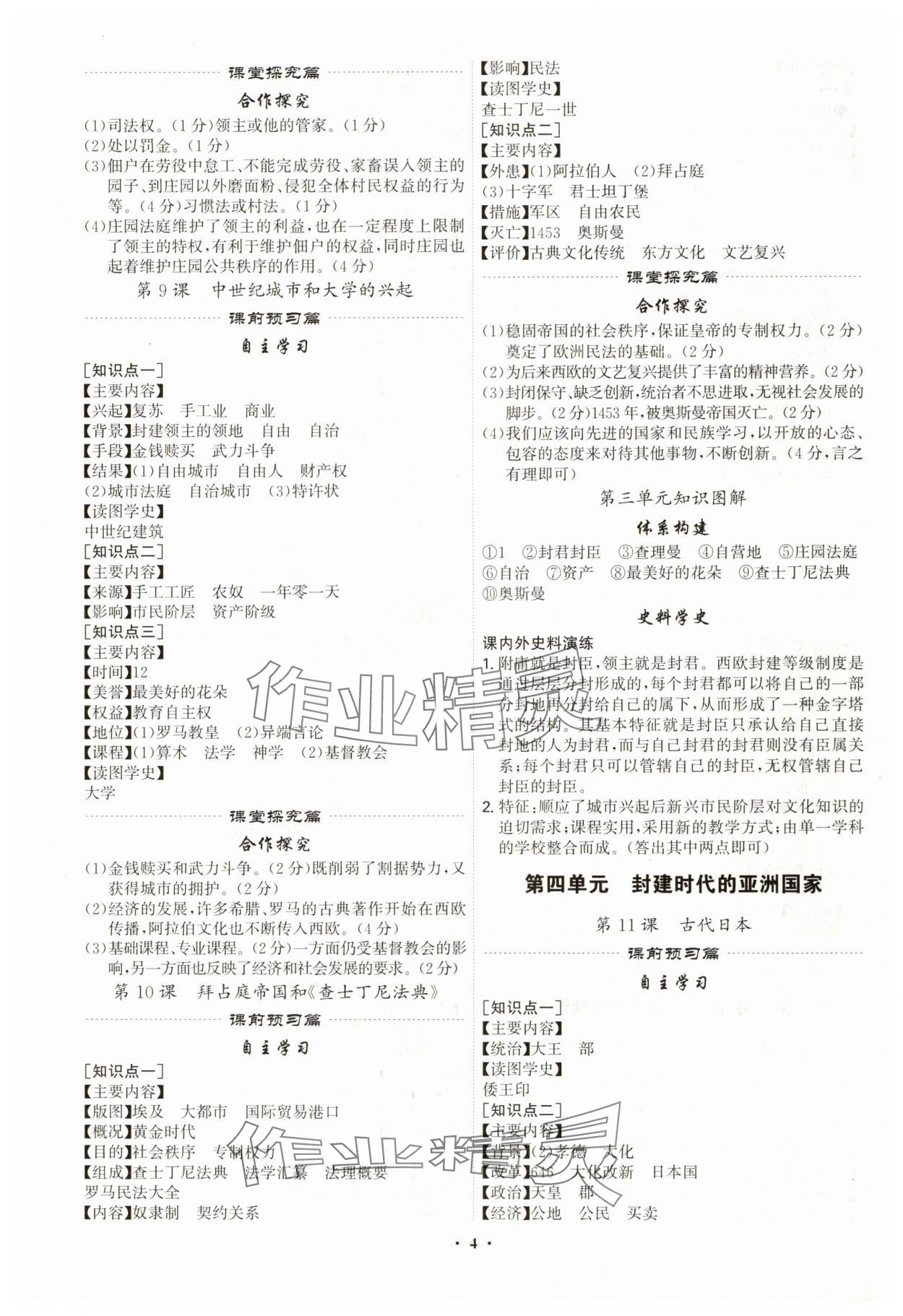 2024年精準同步九年級歷史全一冊人教版廣州專版 第4頁