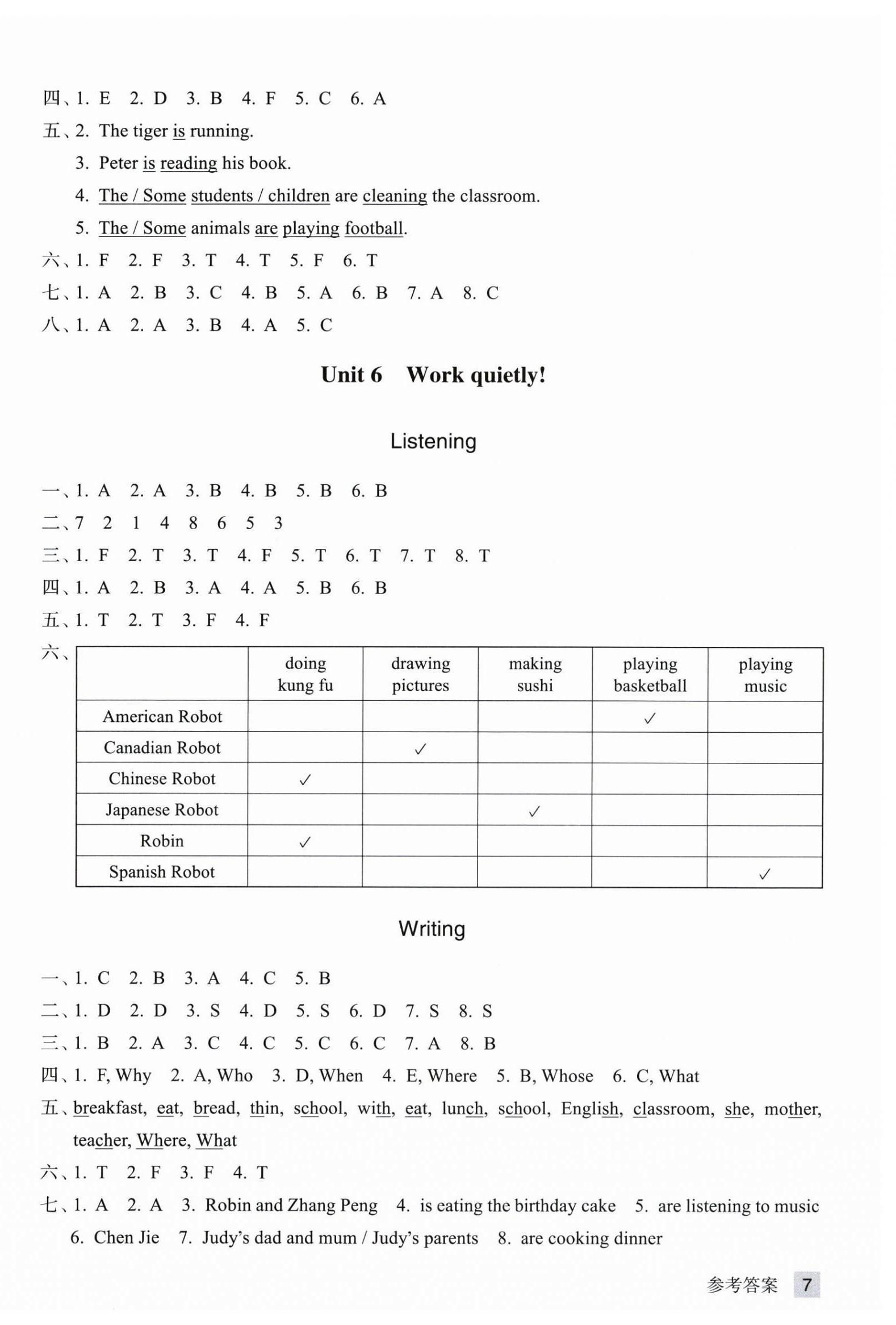 2026年巩固与提高浙江教育出版社五年级英语下册人教版&nbsp;参考答案第4页