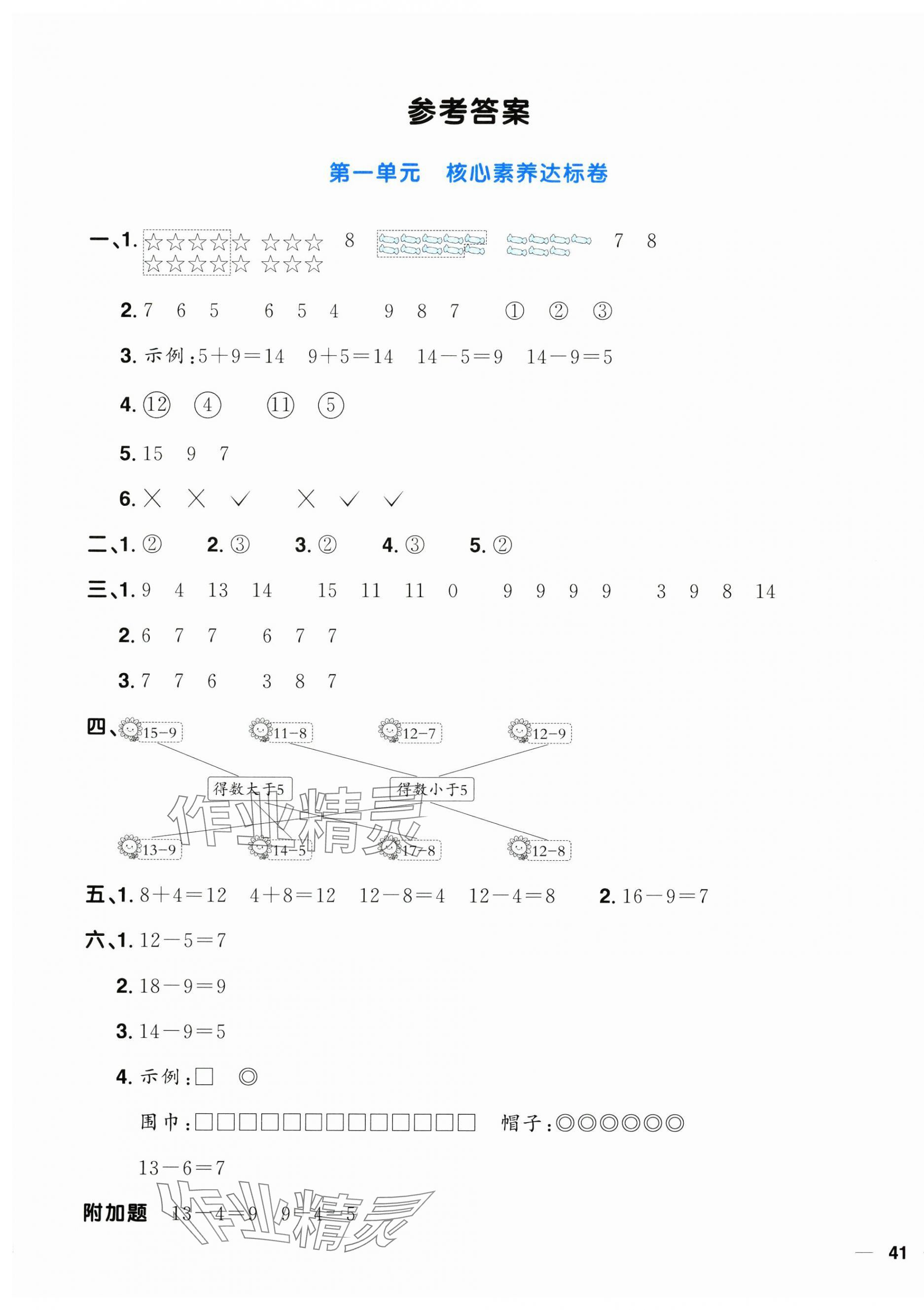 2025年阳光同学一线名师全优好卷一年级数学下册青岛版 第1页