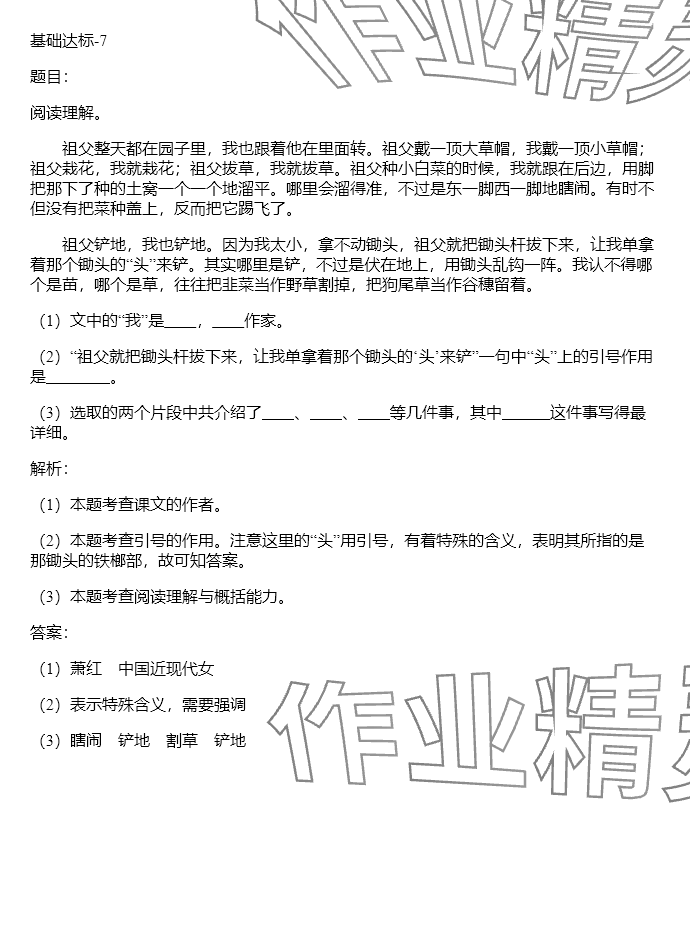 2024年同步實(shí)踐評(píng)價(jià)課程基礎(chǔ)訓(xùn)練五年級(jí)語(yǔ)文下冊(cè)人教版 參考答案第13頁(yè)