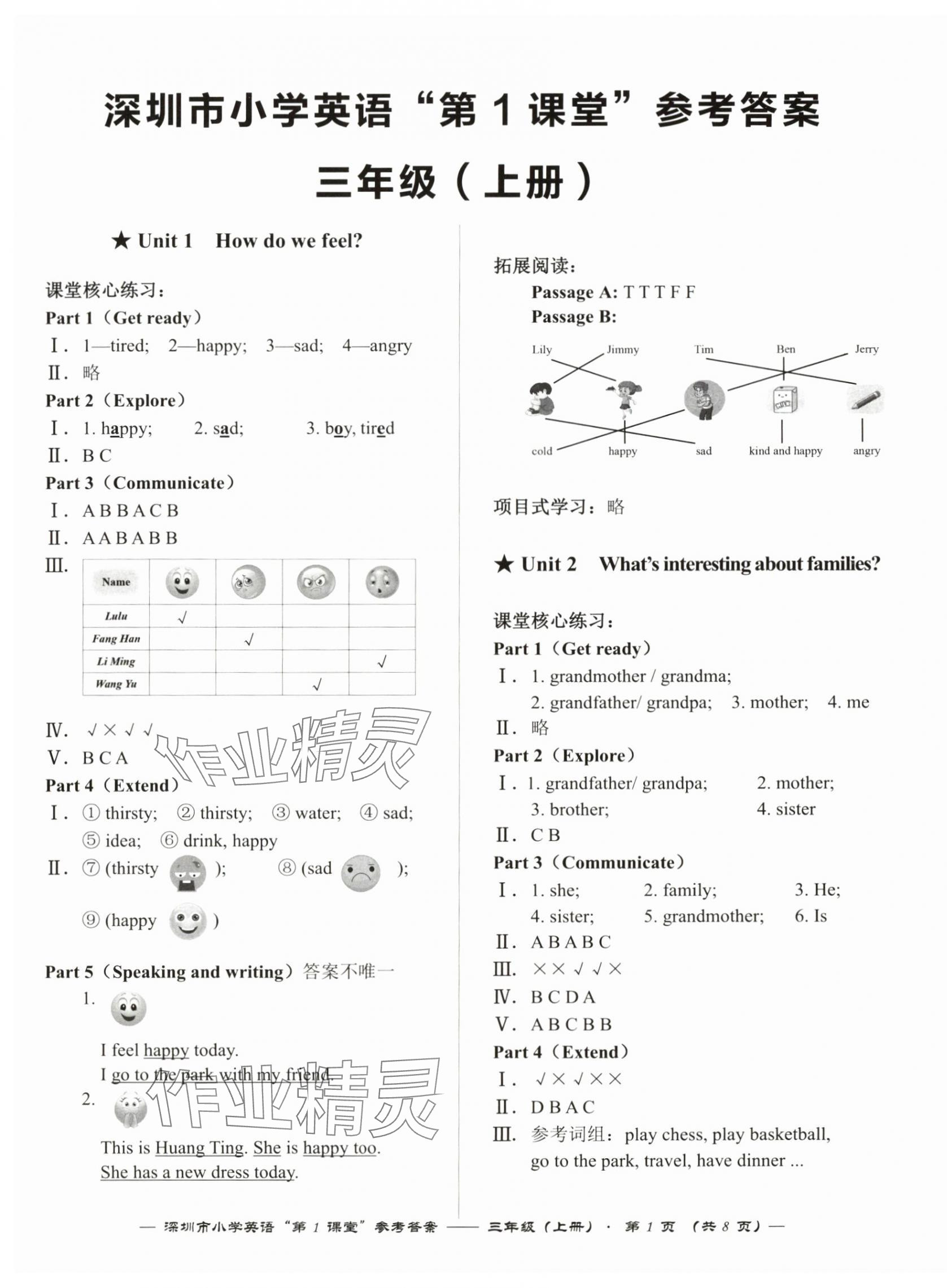 2024年深圳市小學(xué)英語第1課堂三年級上冊滬教版 第1頁