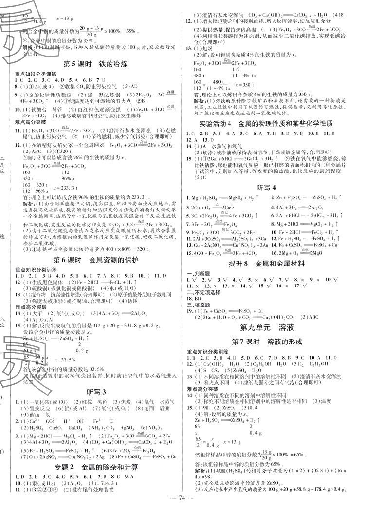 2024年节节高一对一同步精练测评九年级化学下册人教版 第2页