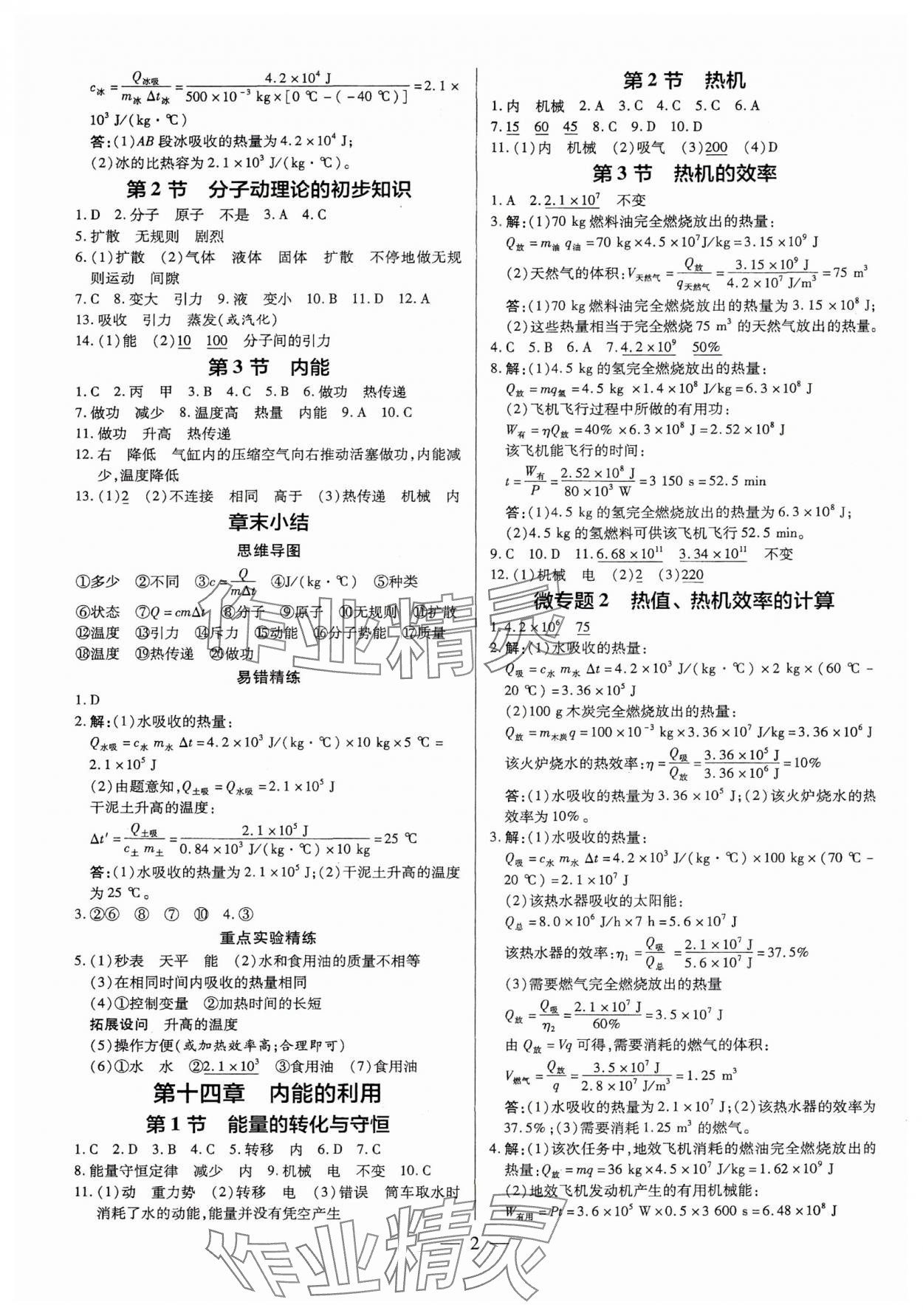 2025年領(lǐng)跑作業(yè)本九年級(jí)物理全一冊(cè)人教版廣東專版 第2頁