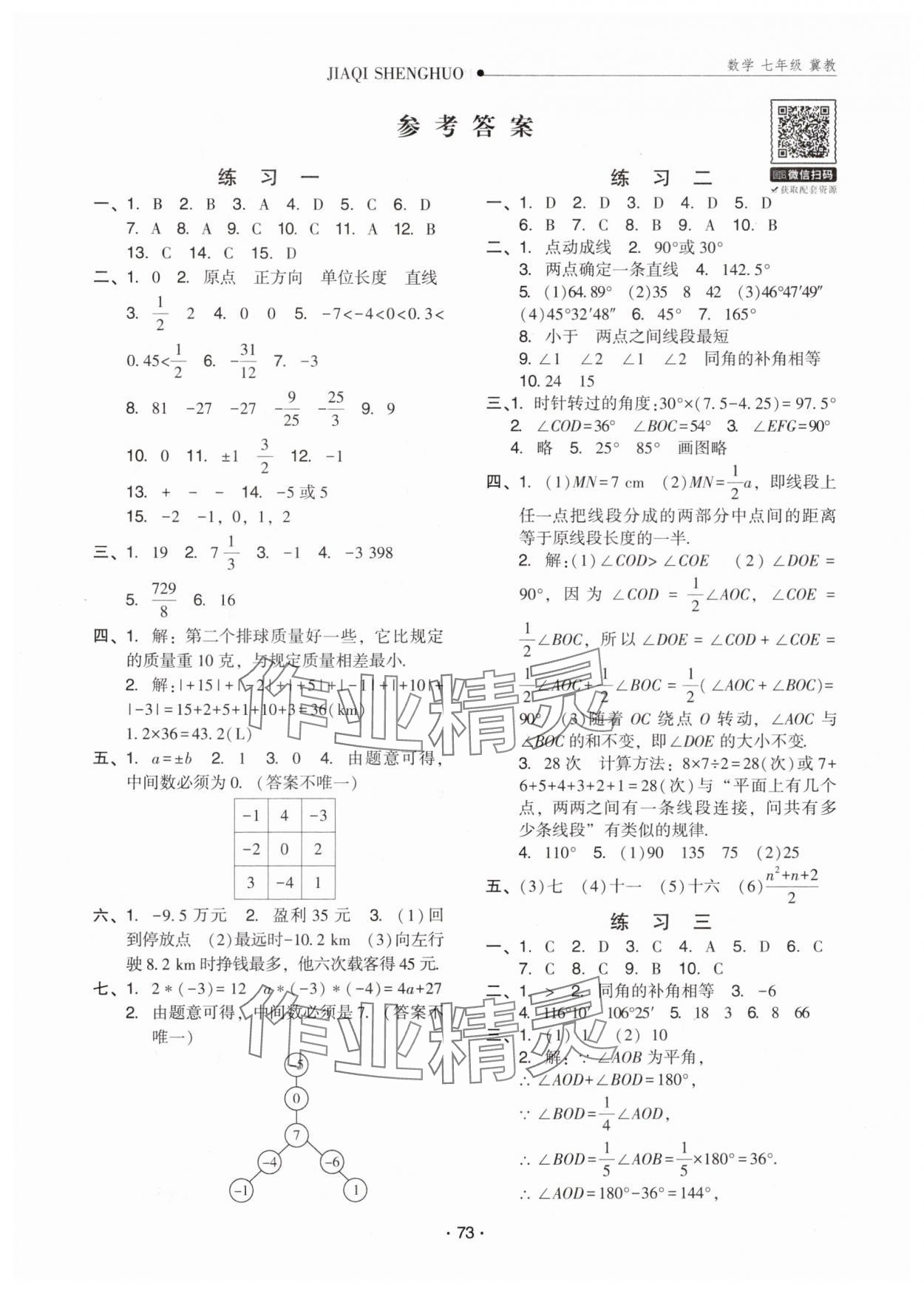 2025年假期生活寒假方圓電子音像出版社七年級數(shù)學(xué)冀教版 第1頁