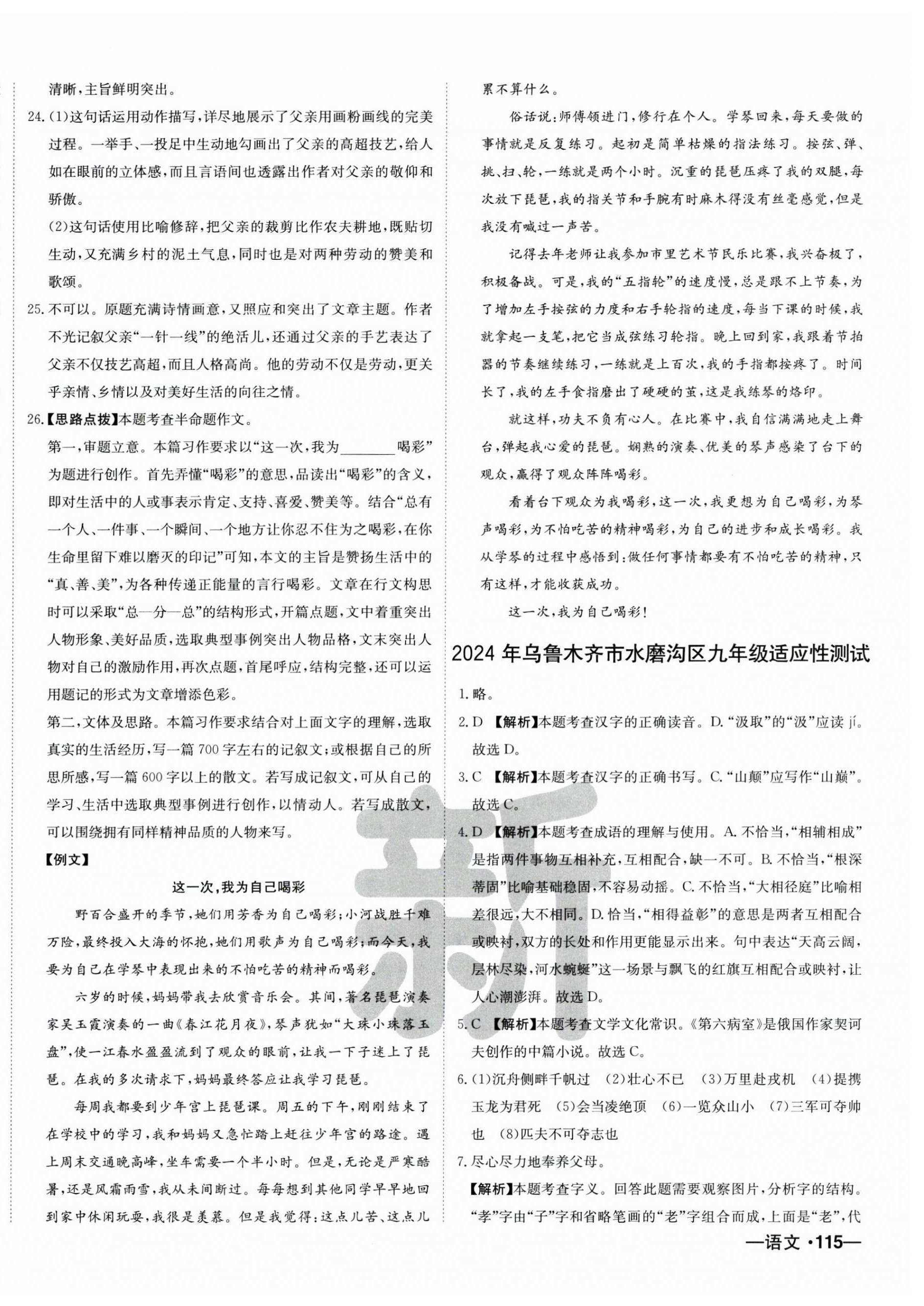 2025年新疆中考真题卷语文&nbsp;第6页