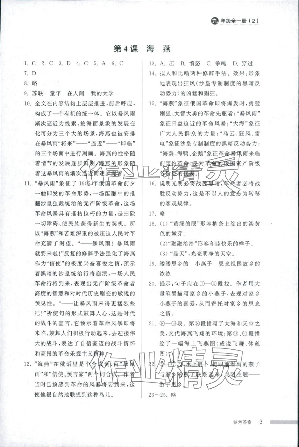 2025年导学与检测九年级语文全一册人教版2&nbsp;第3页
