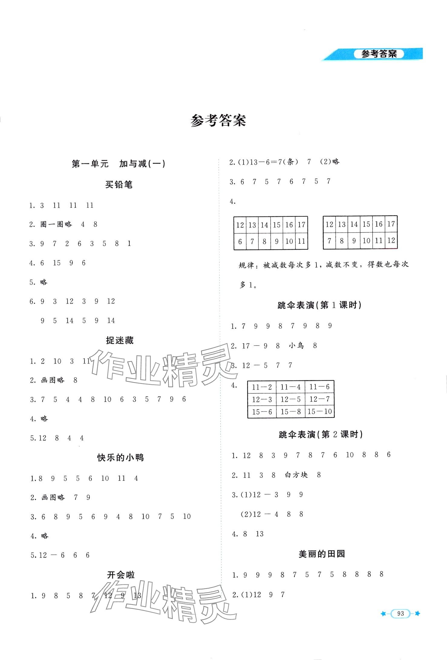 2024年新課標(biāo)同步單元練習(xí)一年級(jí)數(shù)學(xué)下冊(cè)北師大版 第1頁