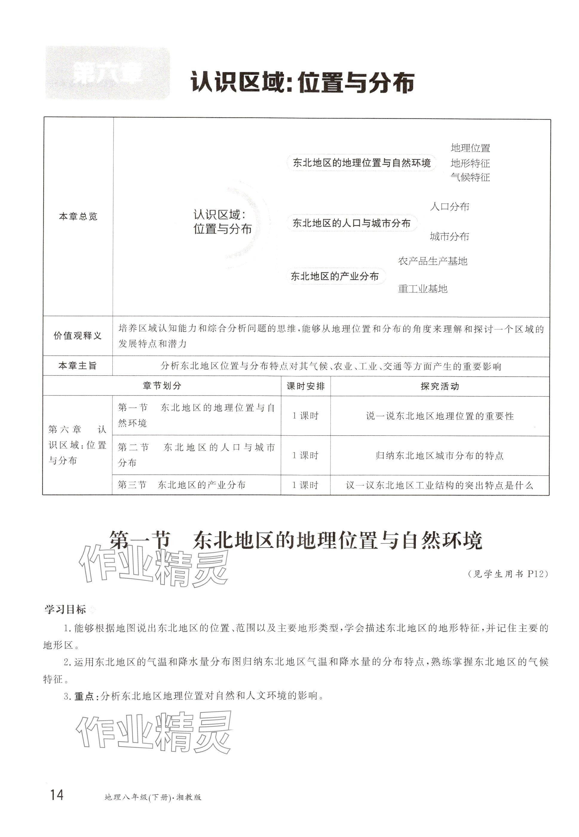 2025年金太陽導(dǎo)學(xué)案八年級地理下冊湘教版 參考答案第14頁