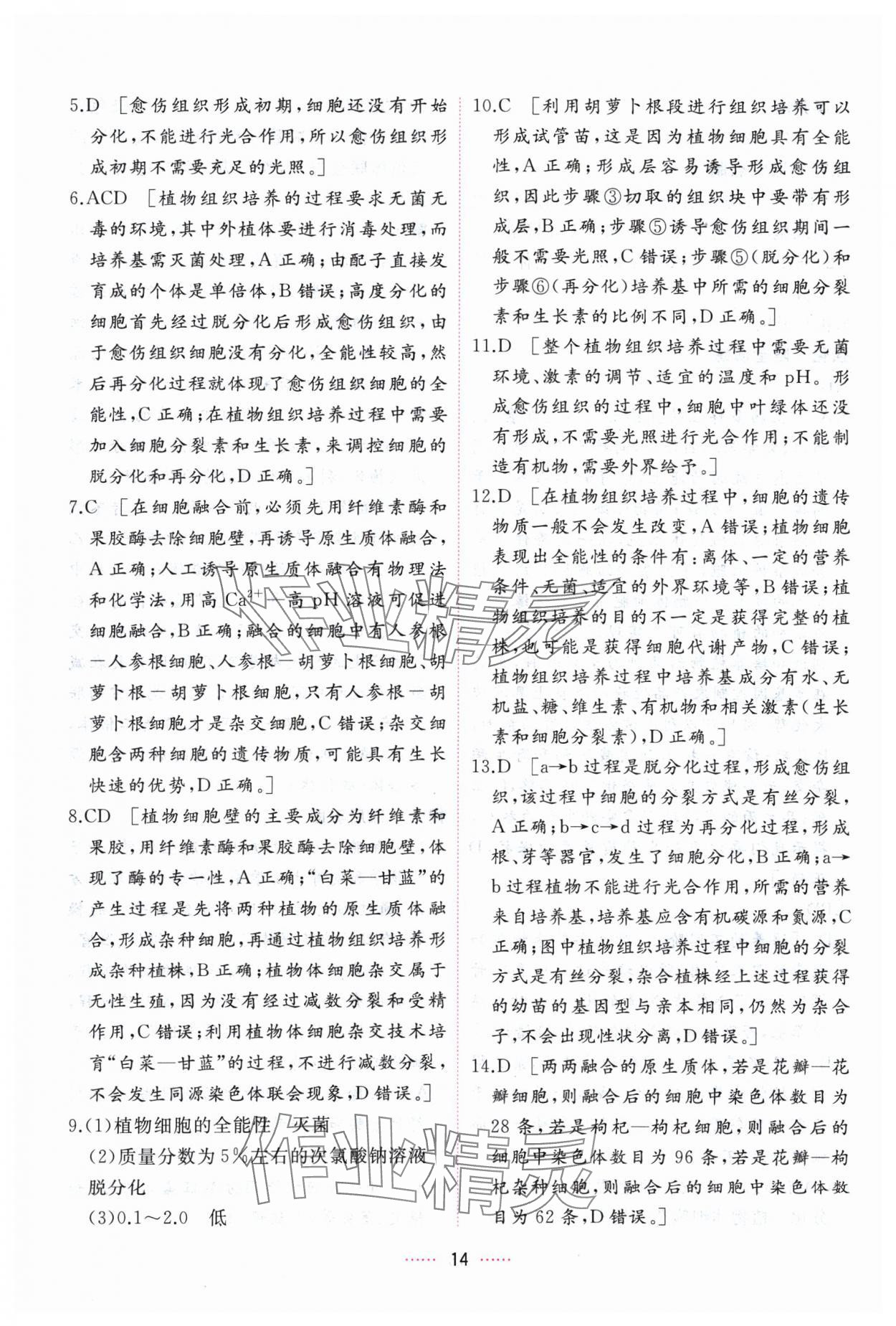 2024年三維隨堂精練生物學(xué)選擇性必修3生物技術(shù)與工程人教版 第14頁