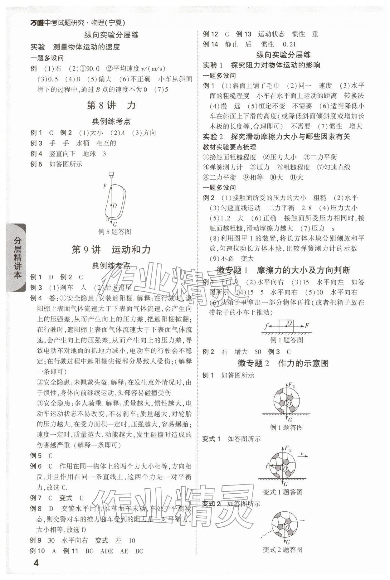 2026年万唯中考试题研究物理宁夏专版&nbsp;参考答案第8页