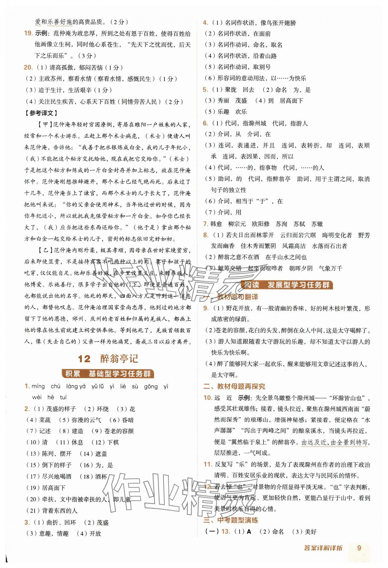2025年綜合應(yīng)用創(chuàng)新題典中點(diǎn)九年級(jí)語(yǔ)文全一冊(cè)人教版 參考答案第9頁(yè)