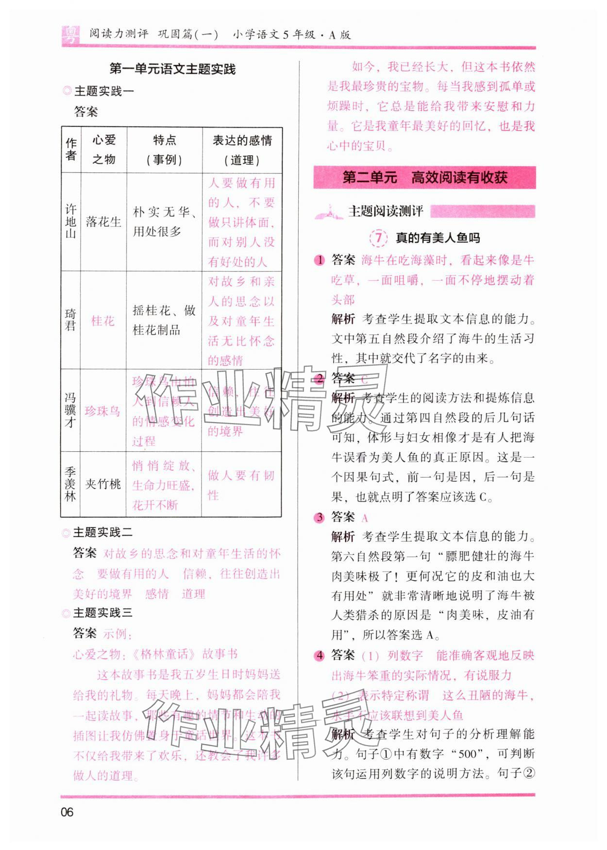 2024年木頭馬閱讀力測評小學(xué)語文五年級人教版培優(yōu)篇A版廣東專版 第6頁