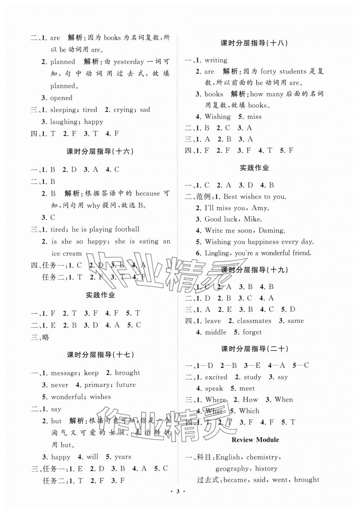 2024年同步練習(xí)冊(cè)分層指導(dǎo)六年級(jí)英語(yǔ)下冊(cè)外研版 參考答案第3頁(yè)