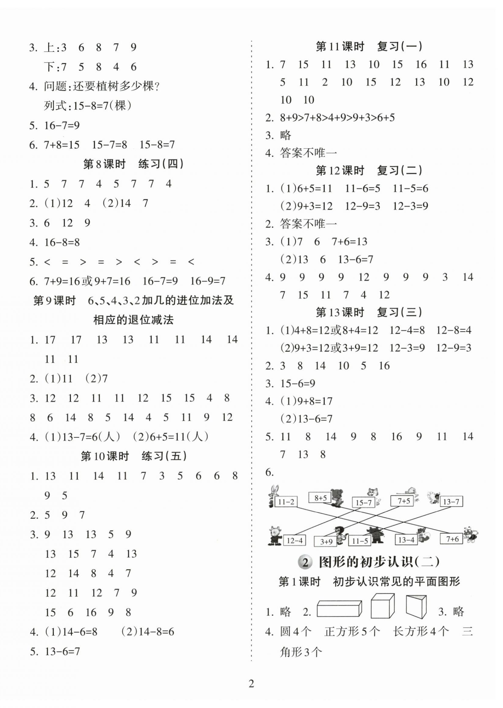 2026年金椰风新课程同步练一年级数学下册苏教版&nbsp;第2页