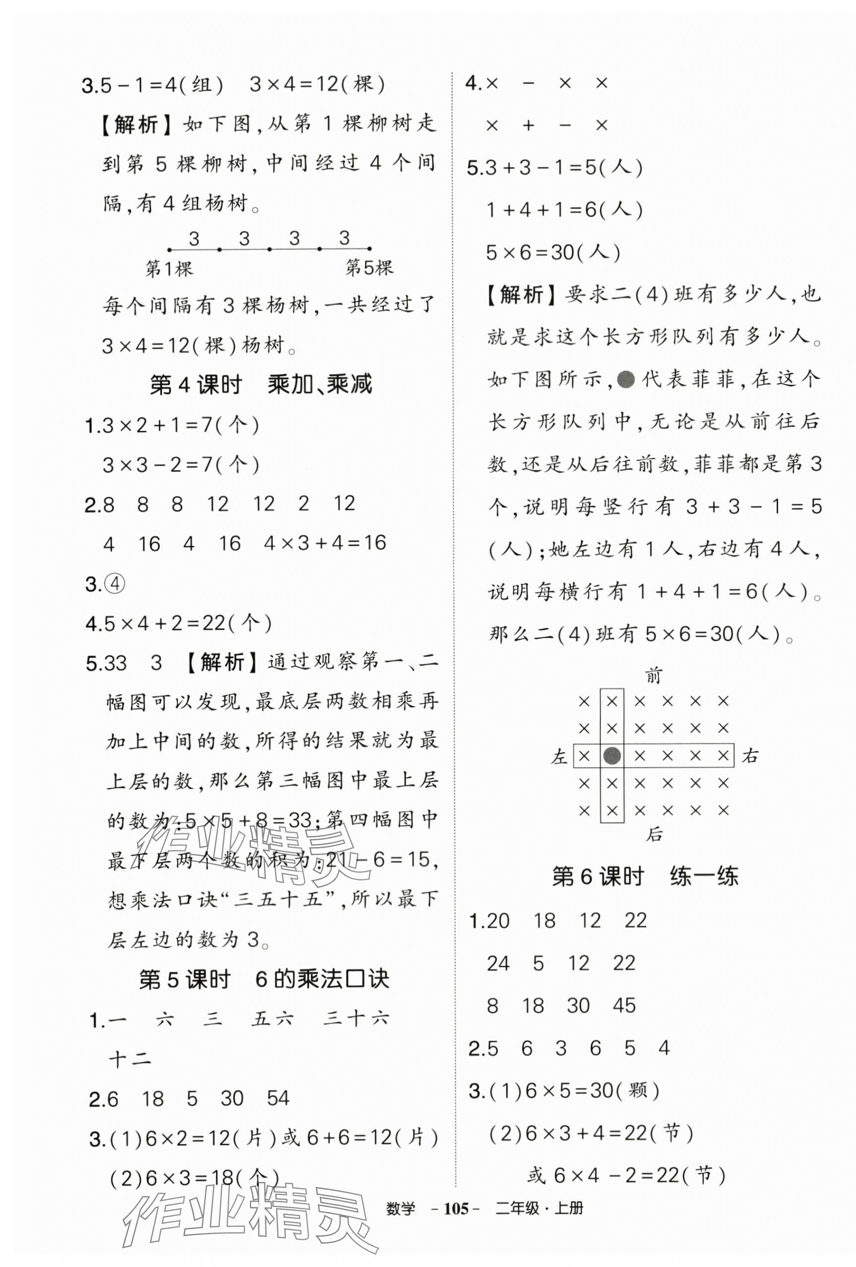 2025年状元成才路创优作业100分二年级数学上册人教版湖北专版 参考答案第5页