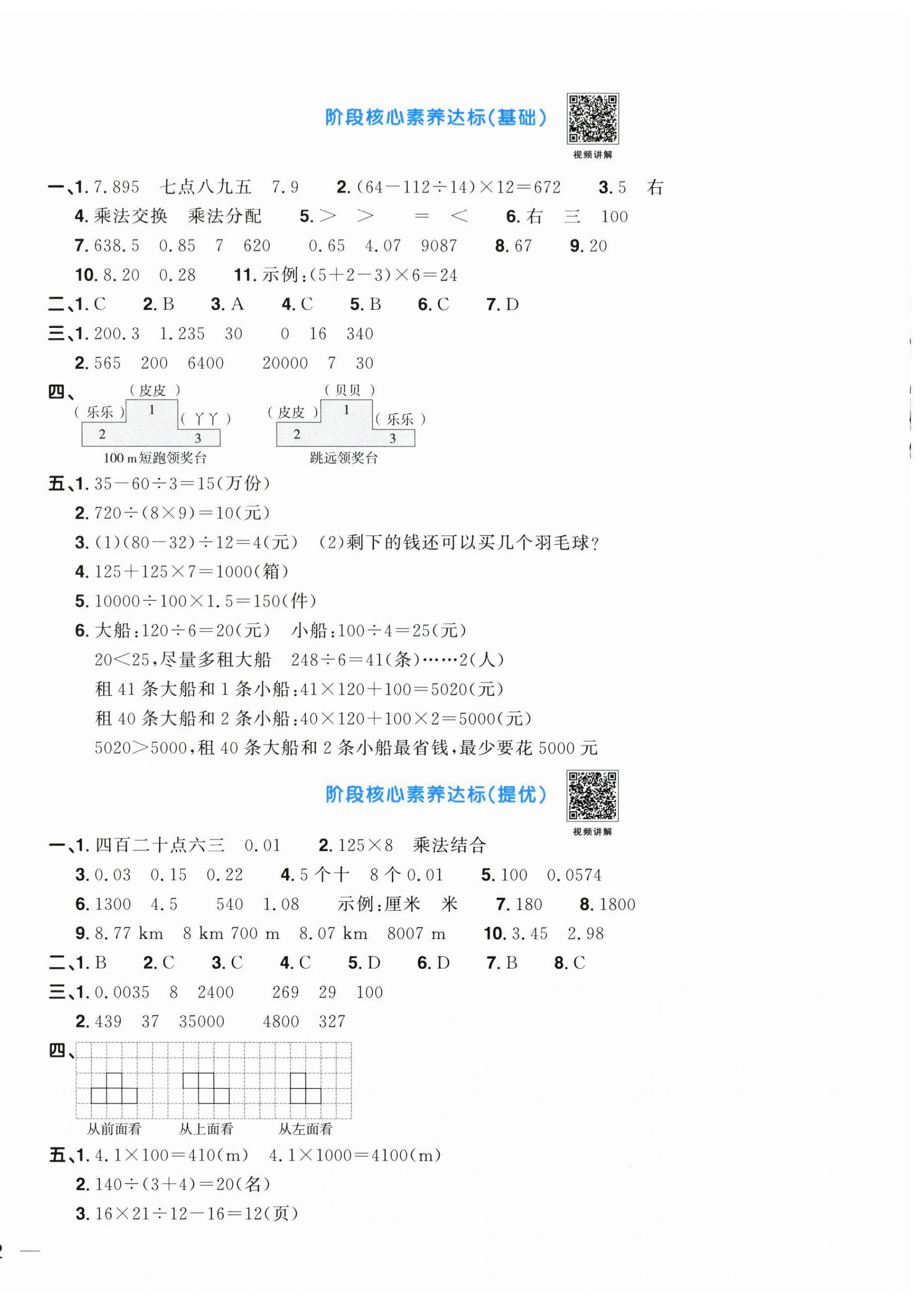 2024年阳光同学一线名师全优好卷四年级数学下册人教版 第4页