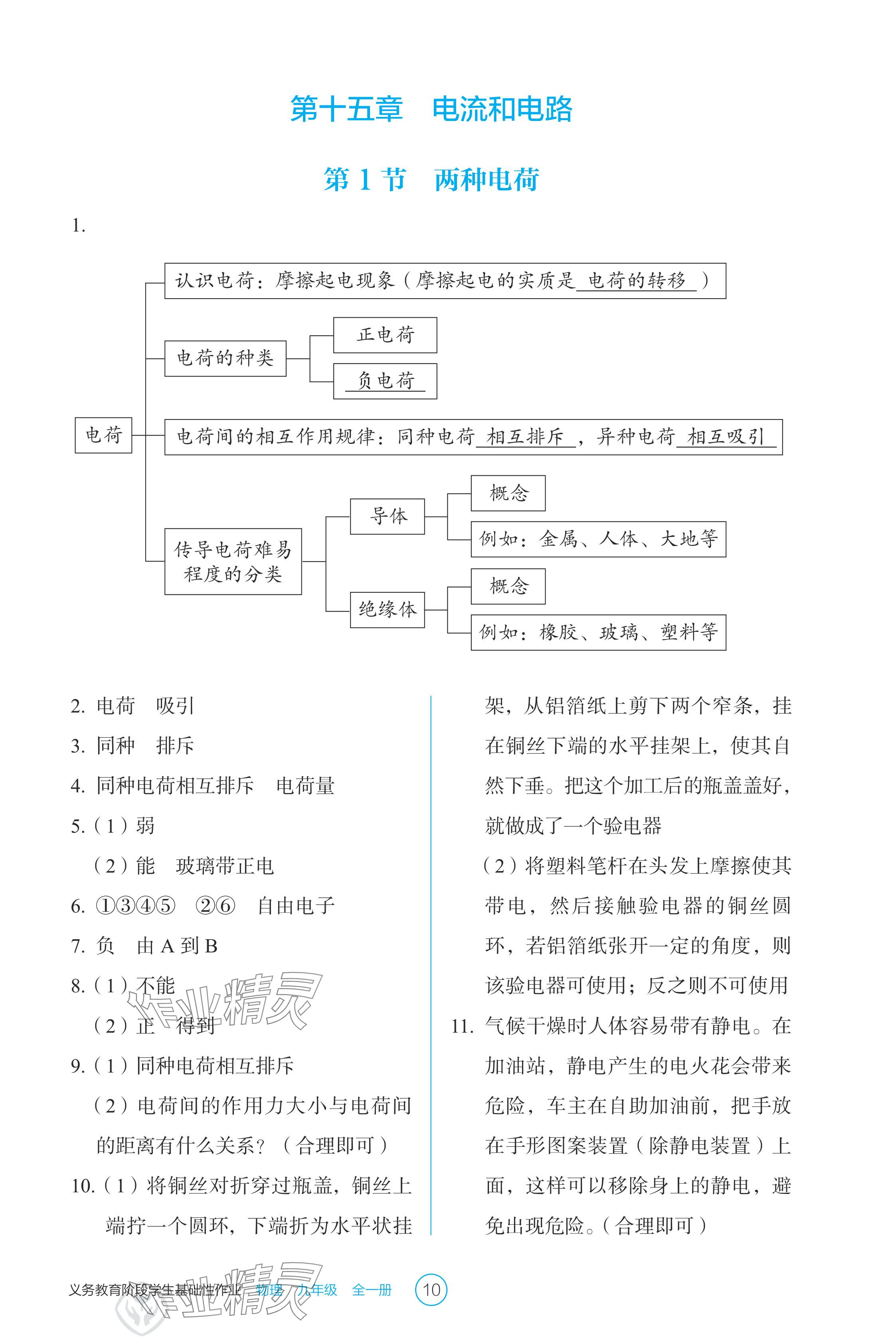 2024年學(xué)生基礎(chǔ)性作業(yè)九年級(jí)物理全一冊(cè)人教版 參考答案第10頁