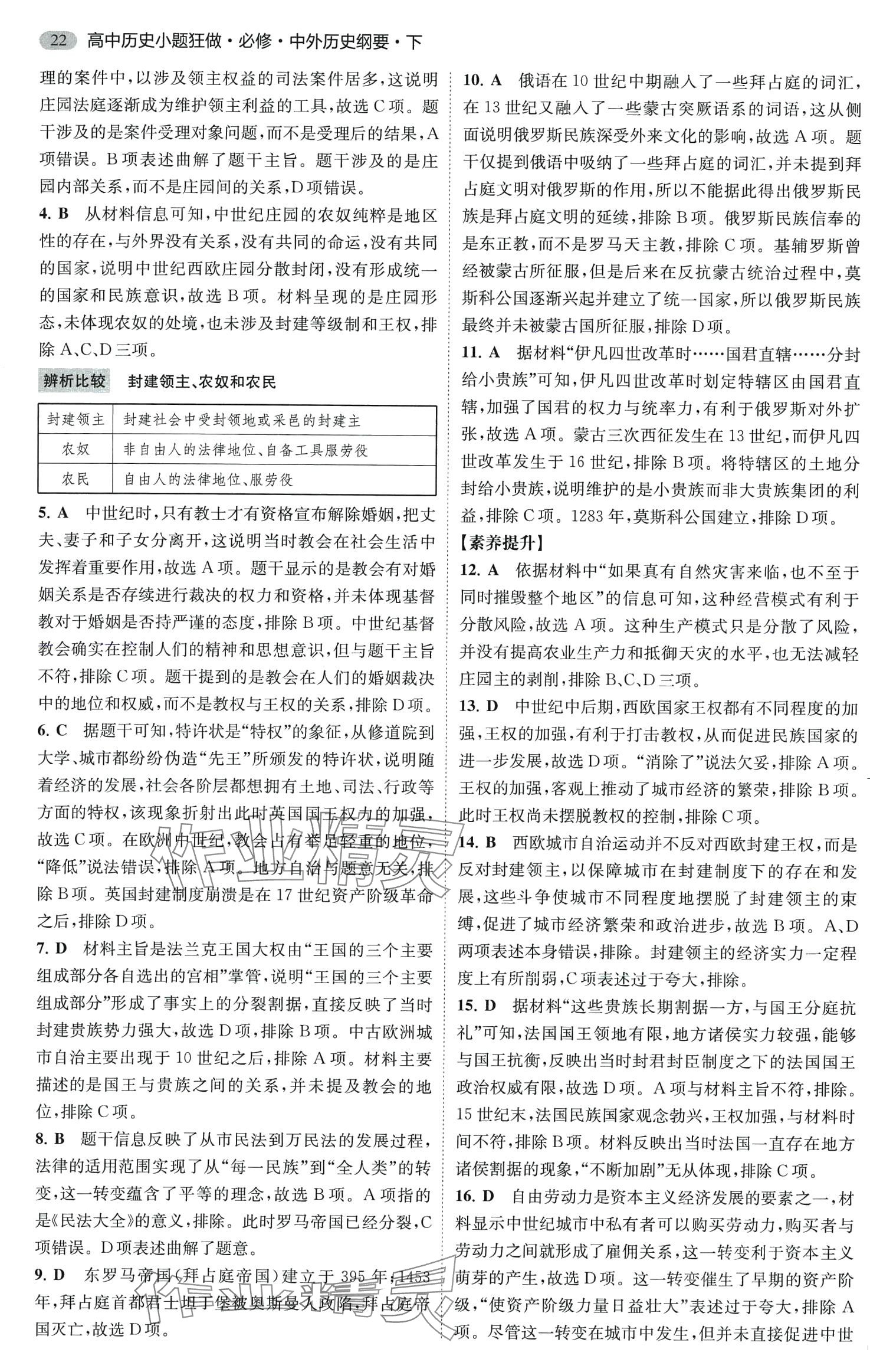 2024年小題狂做高中歷史必修下冊人教版 第4頁