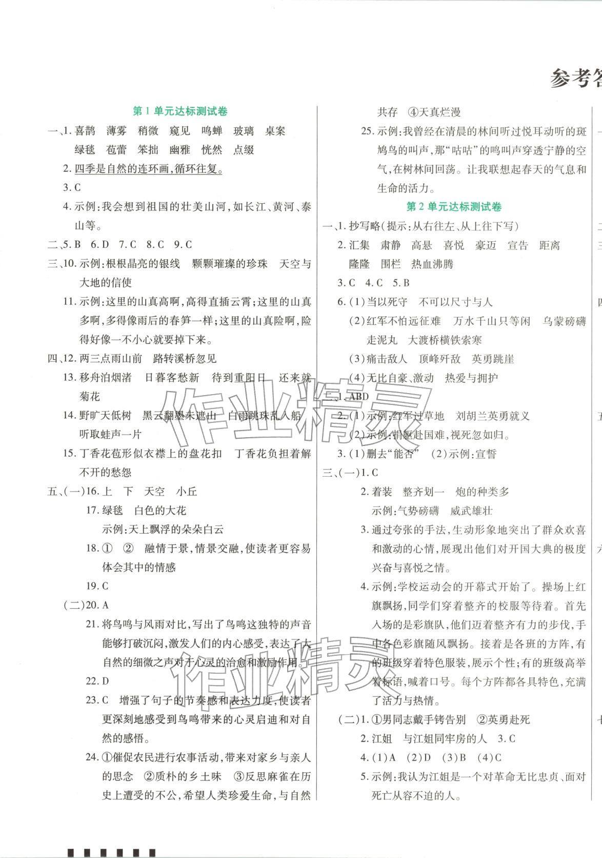 2025年金奖好卷六年级语文上册人教版&nbsp;第1页