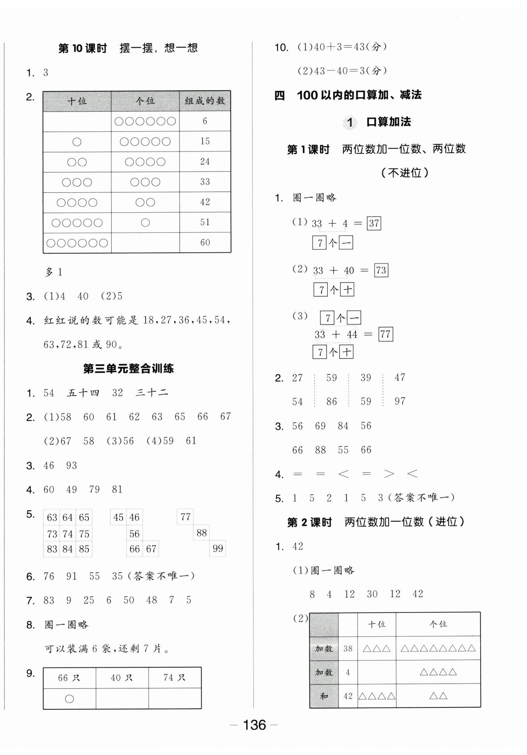 2025年全品學練考一年級數學下冊人教版 參考答案第6頁