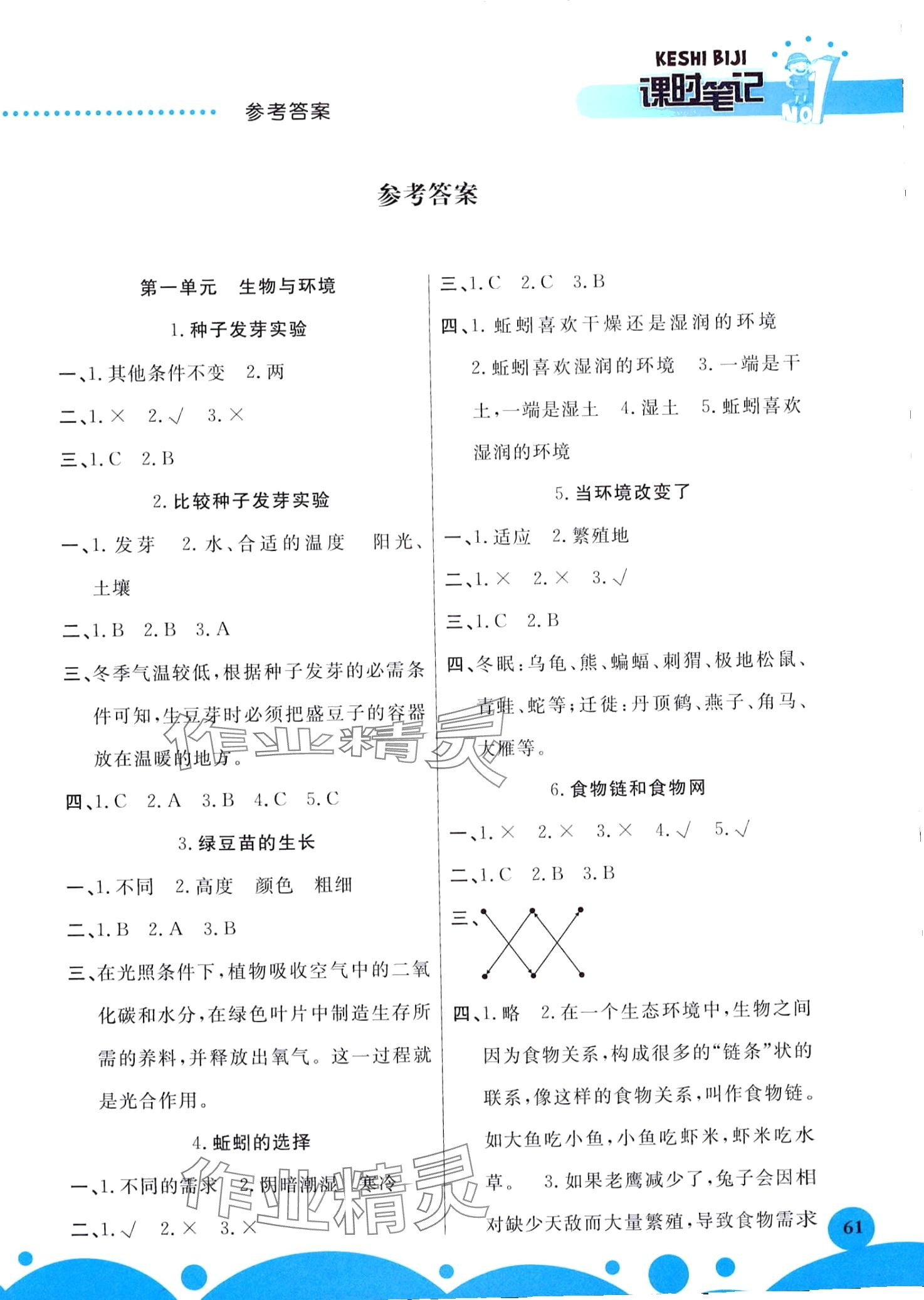 2024年課時(shí)練課時(shí)筆記五年級(jí)科學(xué)下冊(cè)教科版 第1頁(yè)